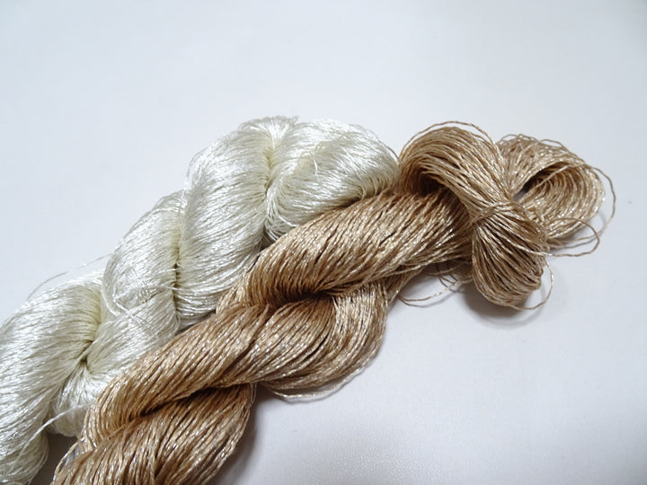 Japanese Vintage High Class Rare Silk Thread 2sets Mixture of Gold embroidery 14684