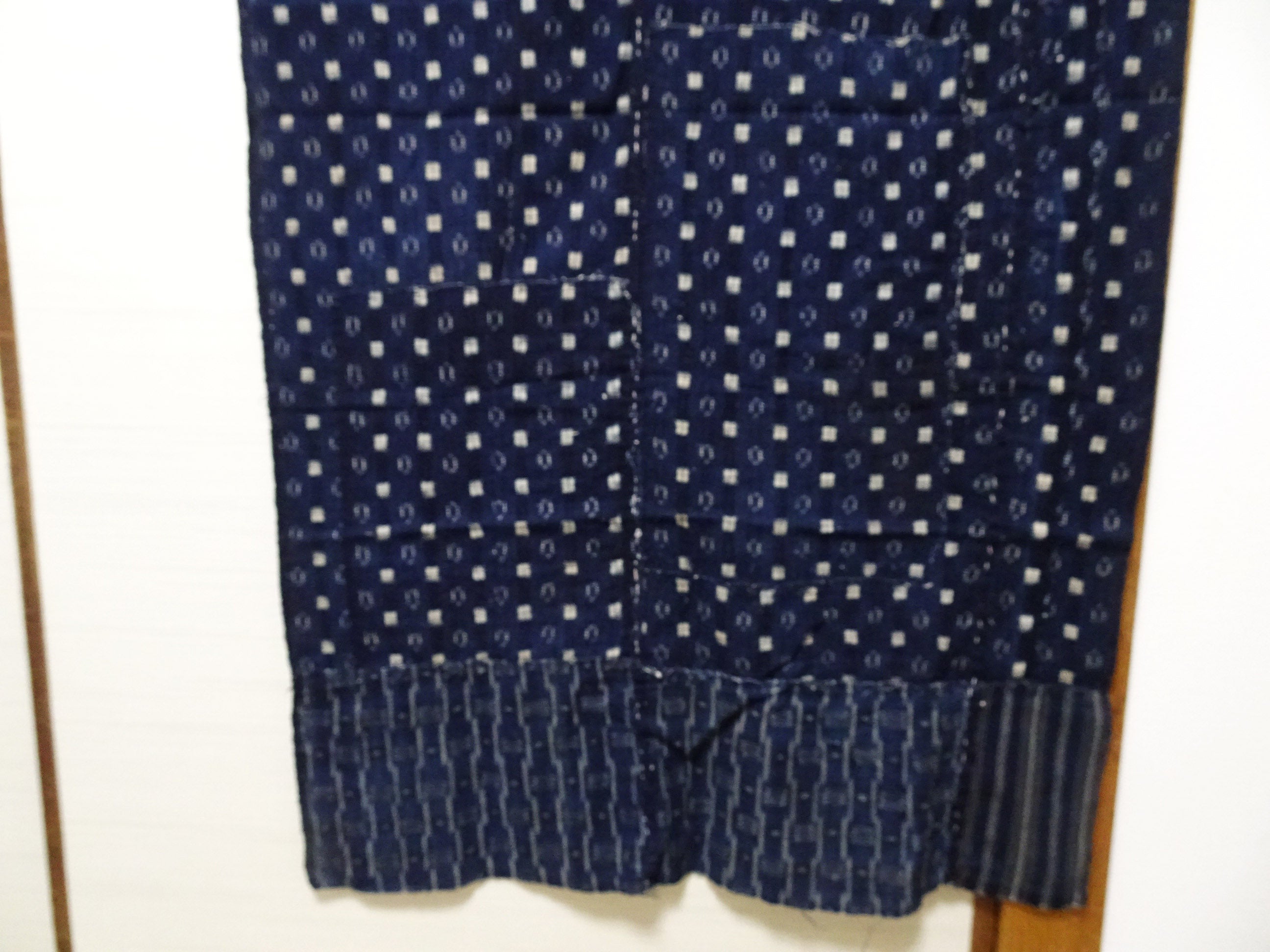 Antique Japanese Boro Kasuri Indigo Textile | Meiji Era Patchwork Fabric 14517