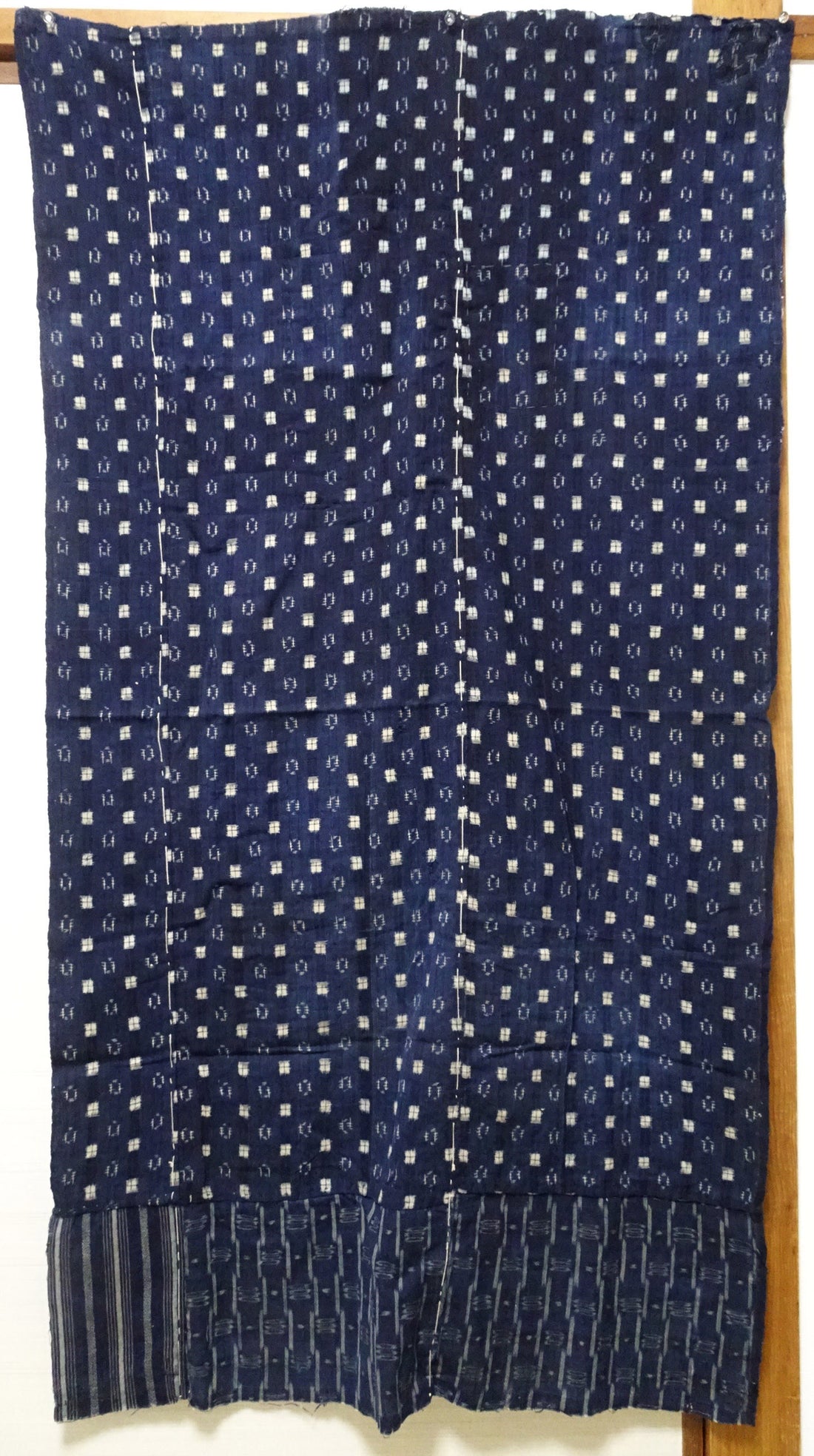Antique Japanese Boro Kasuri Indigo Textile | Meiji Era Patchwork Fabric 14517