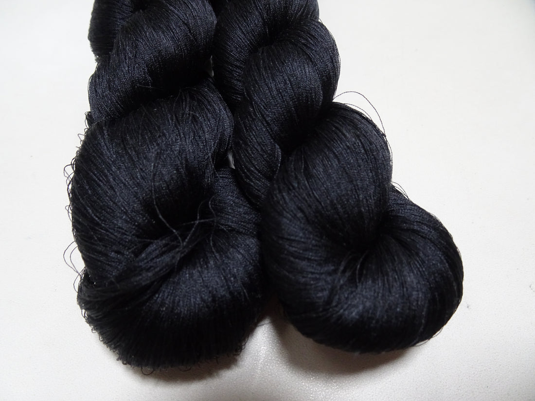 Japanese Vintage Twisted Silk Thread 2sets Black Embroidery 17421