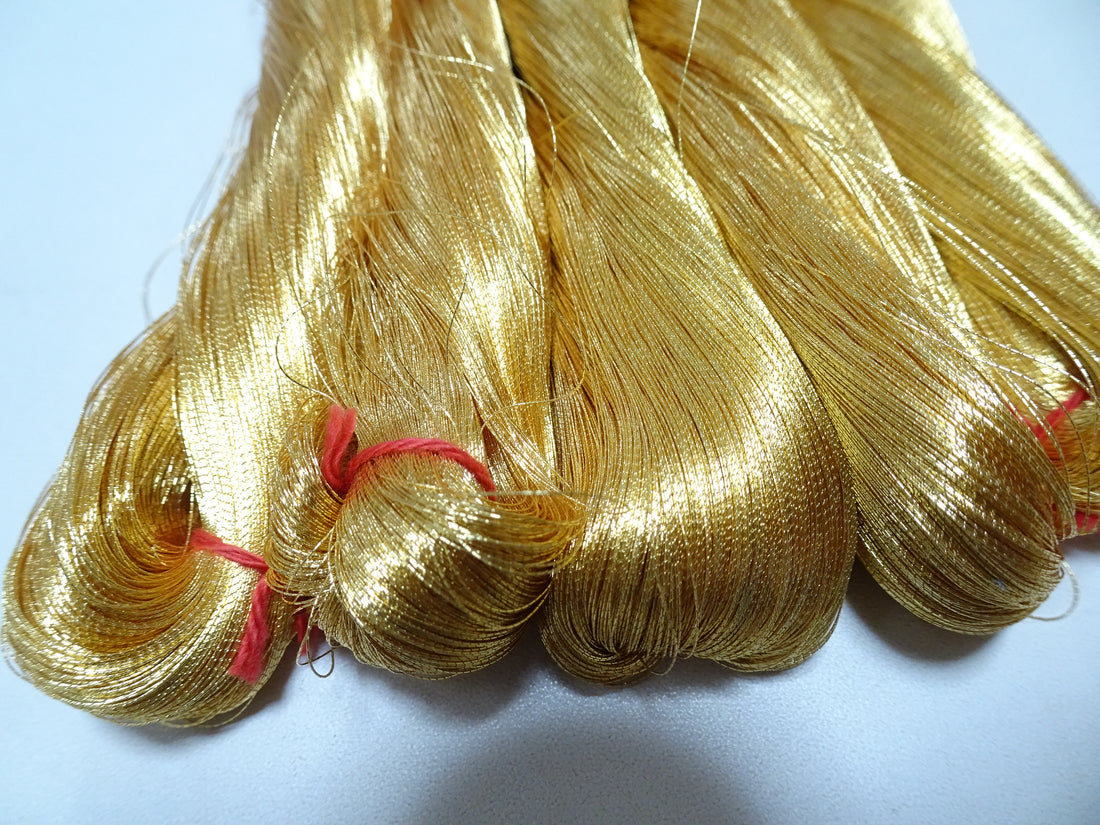 Special price!! Japanese Vintage Superb Gold Leaf Thread 5sets embroidery 5000M  0.16mm 17102