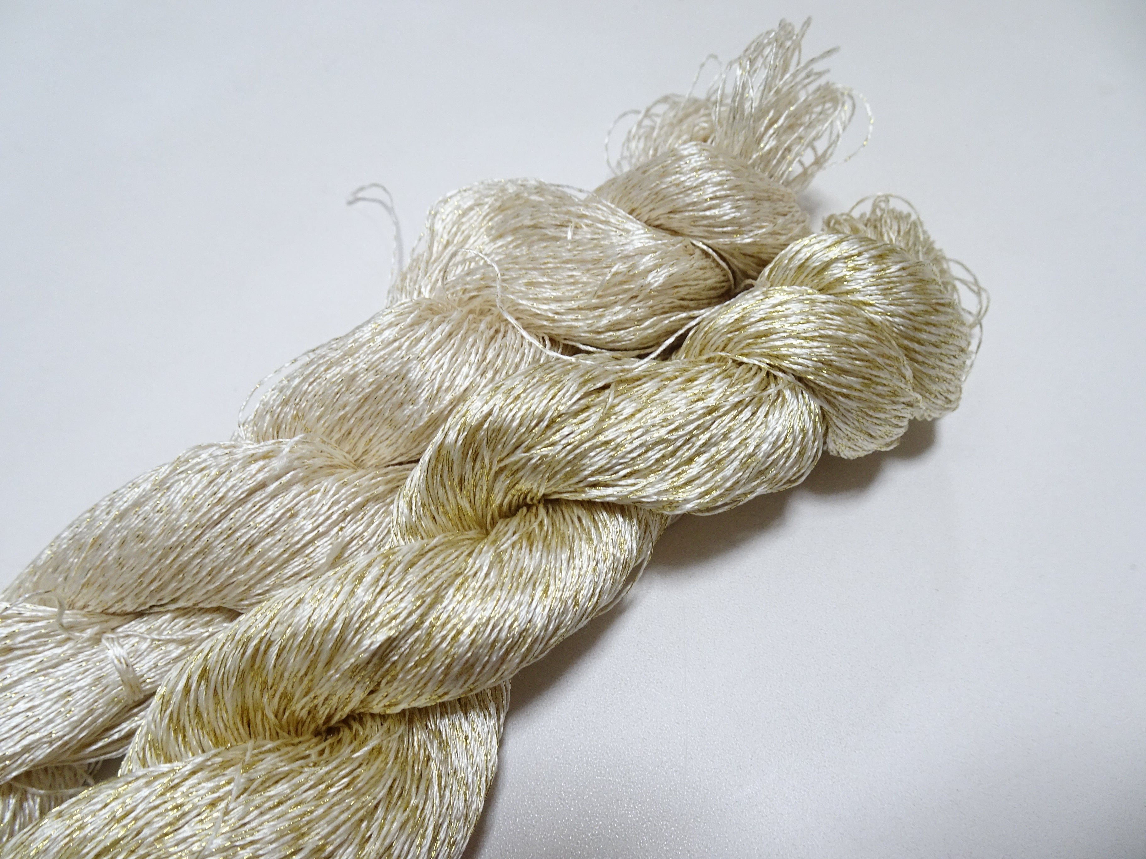 Japanese Vintage High Class Rare Silk Thread 2sets Mixture of Gold embroidery 14686