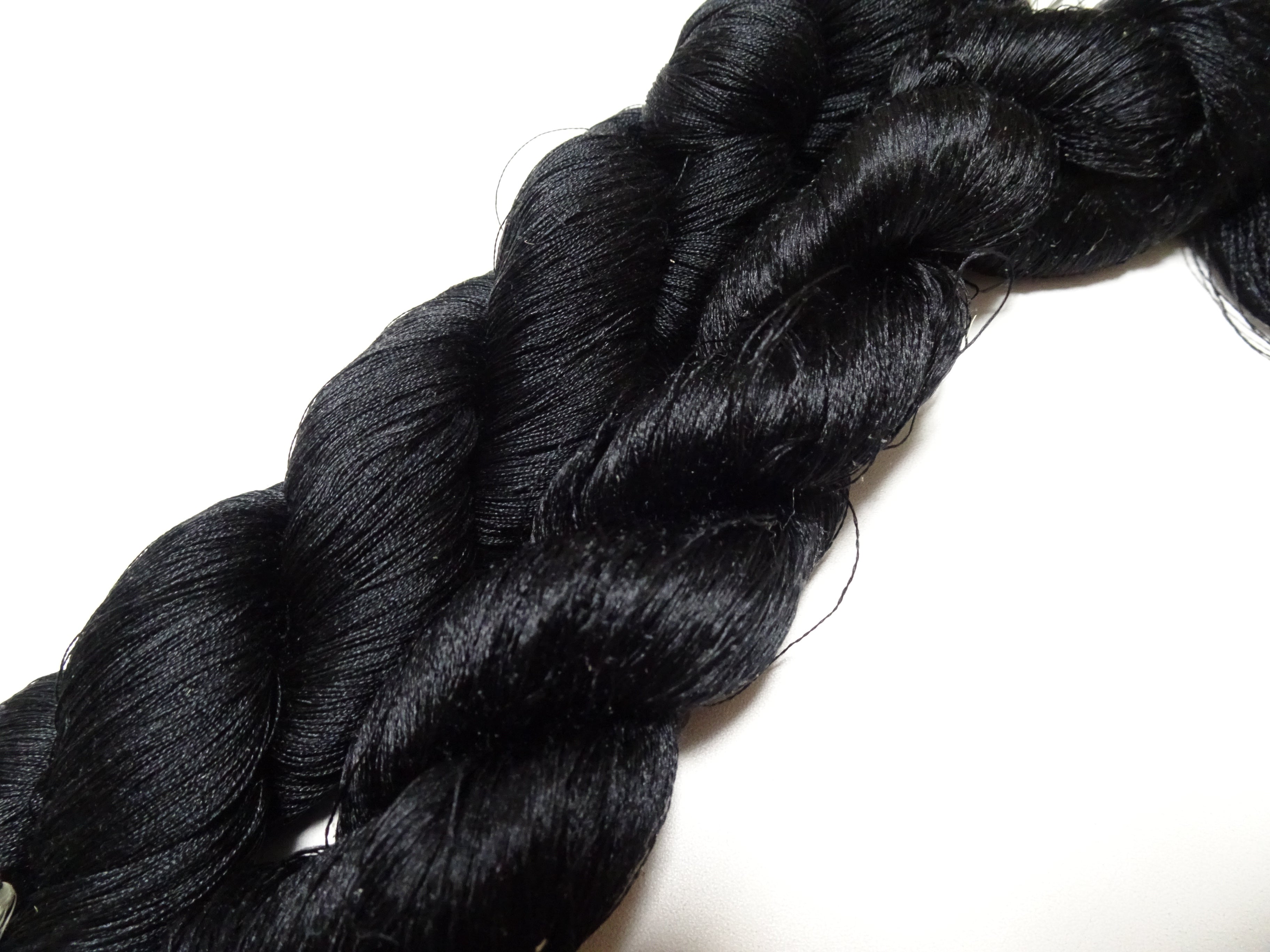Japanese Vintage Twisted Silk Thread 2sets Black Embroidery 17422
