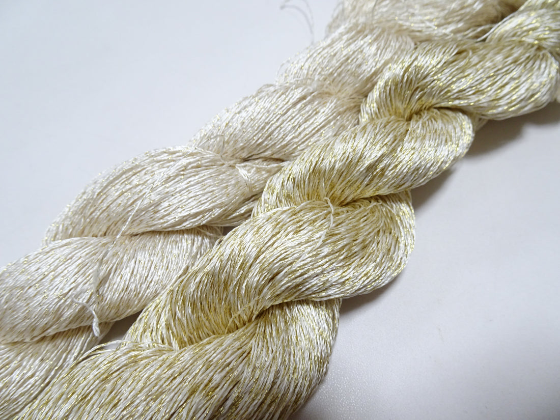 Japanese Vintage High Class Rare Silk Thread 2sets Mixture of Gold embroidery 14686