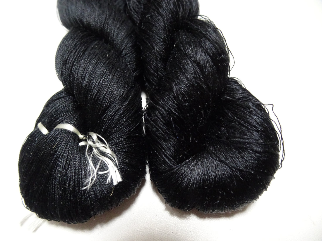 Japanese Vintage Twisted Silk Thread 2sets Black Embroidery 17422