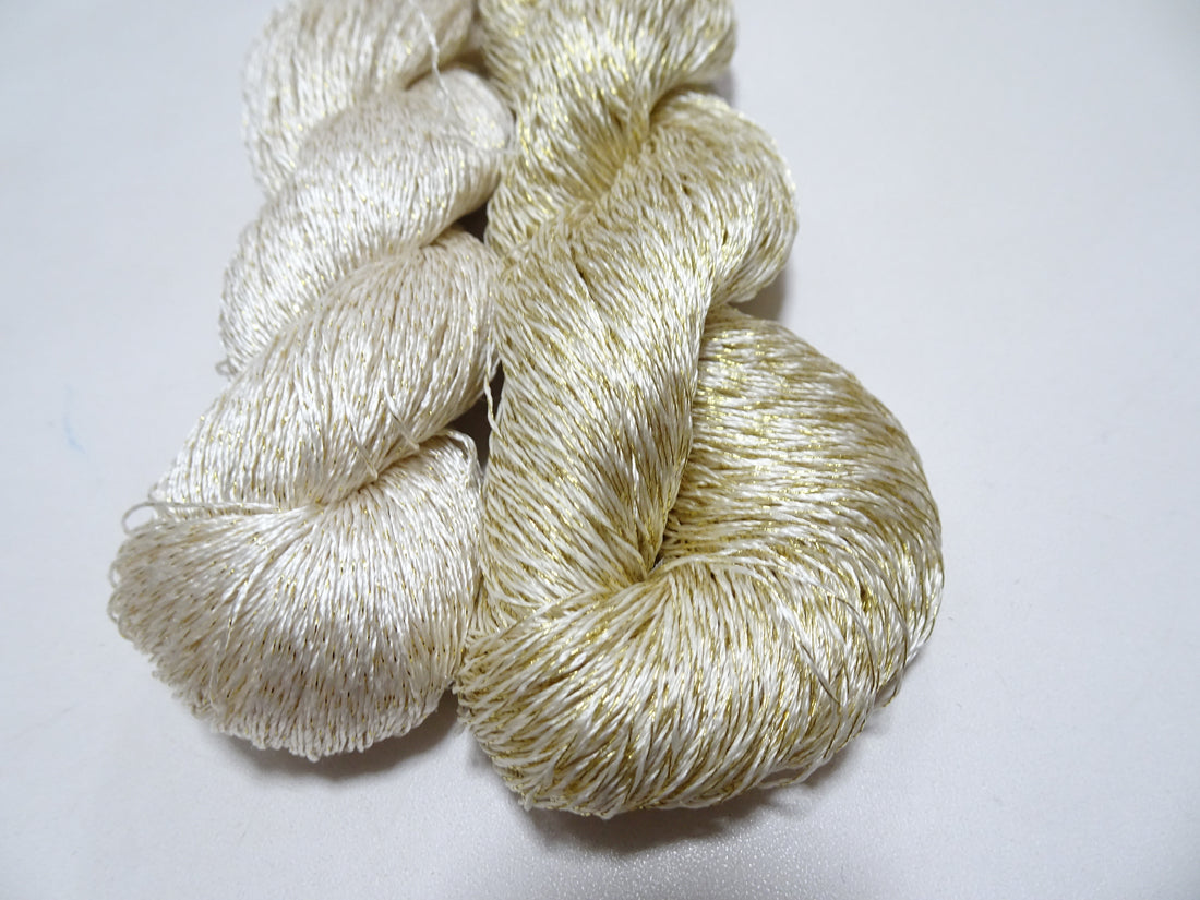 Japanese Vintage High Class Rare Silk Thread 2sets Mixture of Gold embroidery 14686