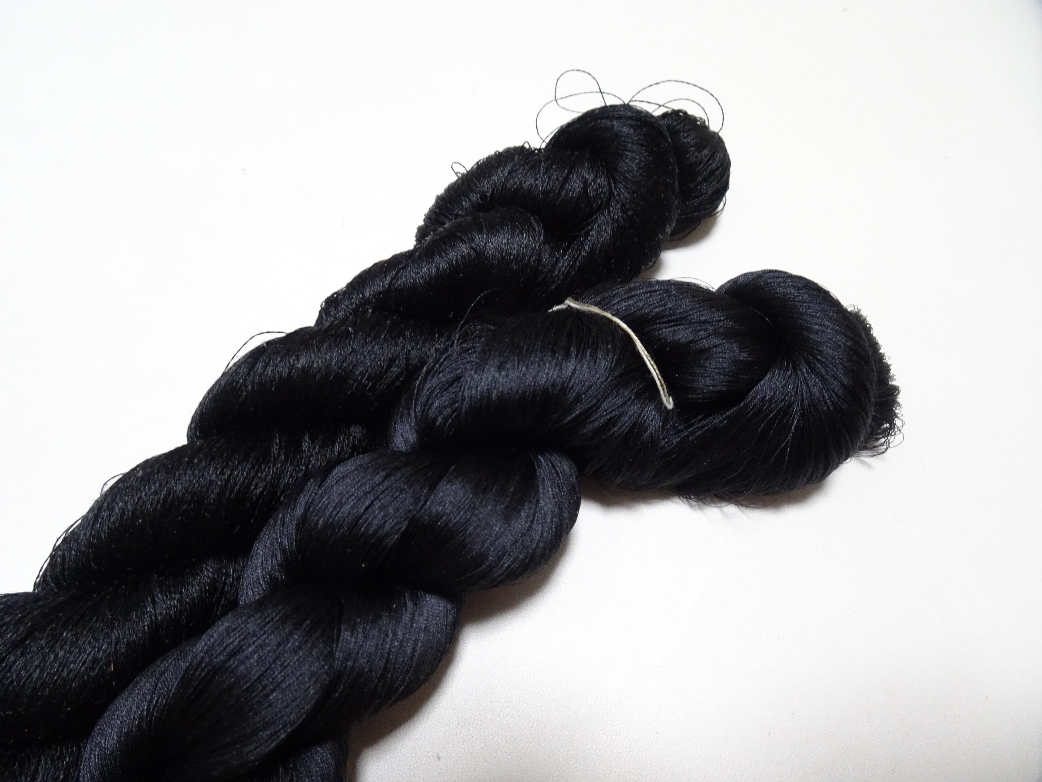 Japanese Vintage Twisted Silk Thread 2sets Black Embroidery 17423