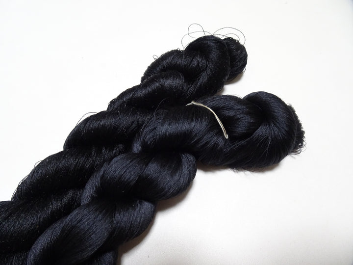 Japanese Vintage Twisted Silk Thread 2sets Black Embroidery 17423