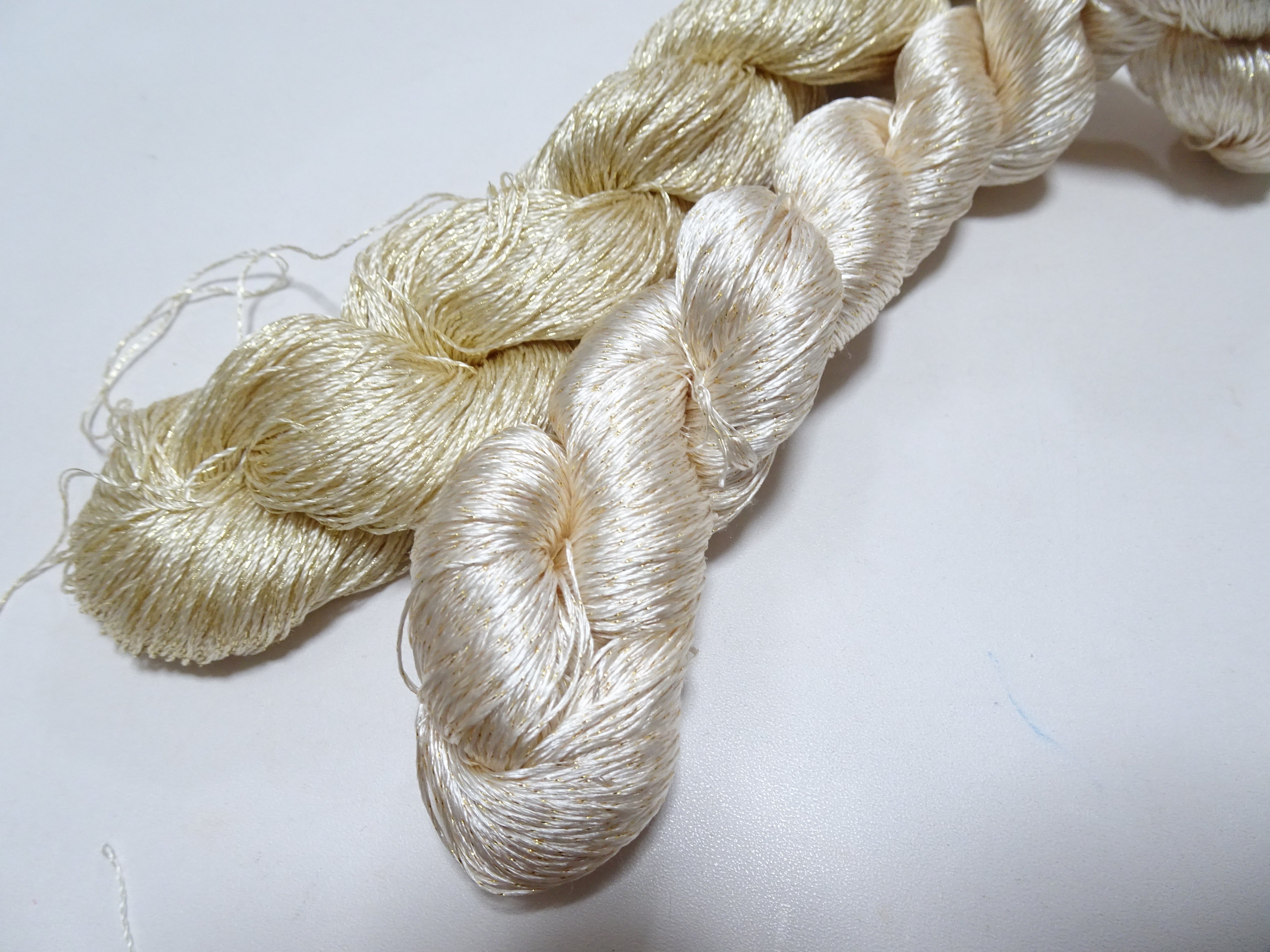 Japanese Vintage High Class Rare Silk Thread 2sets Mixture of Gold embroidery 14687