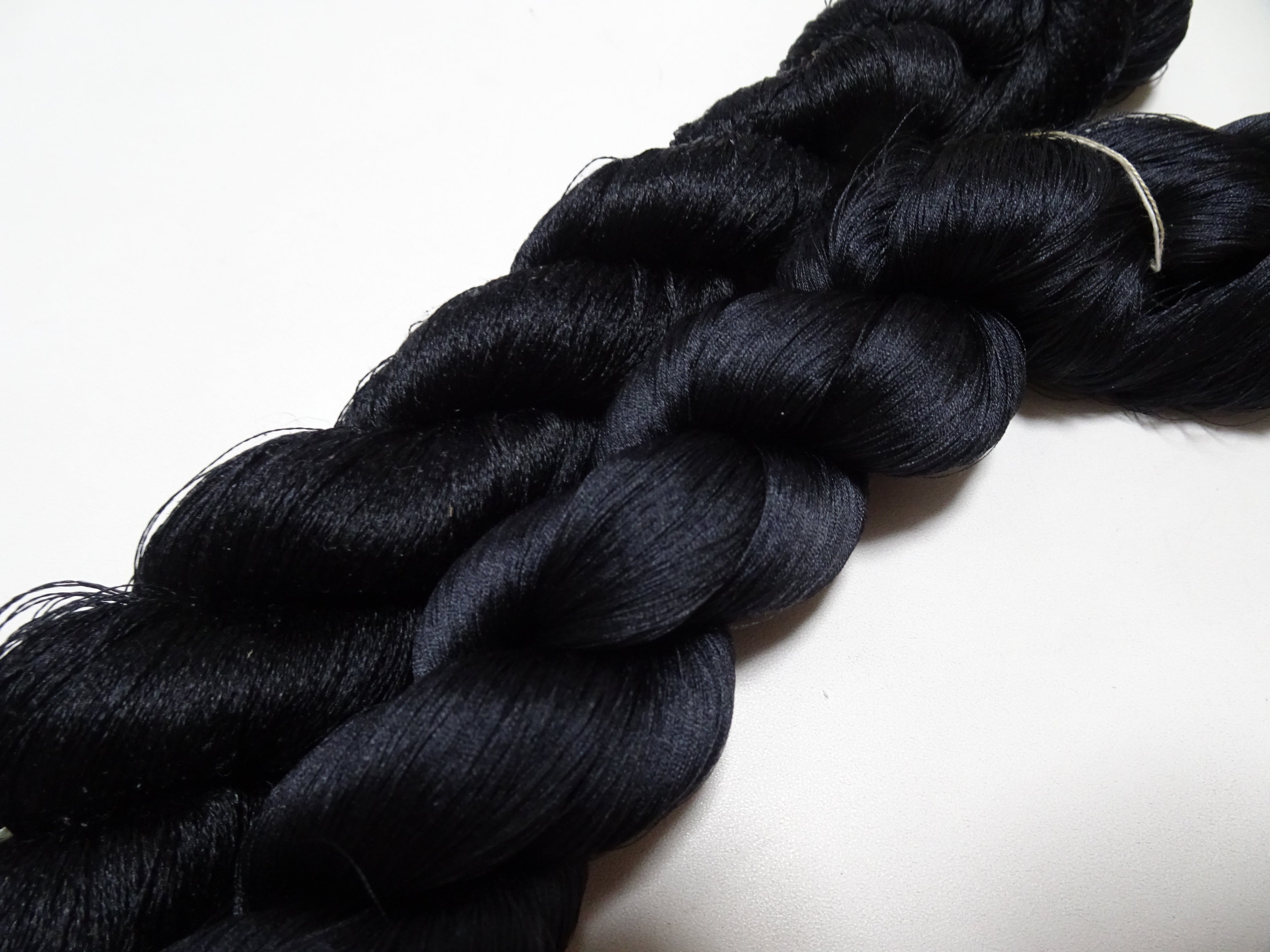 Japanese Vintage Twisted Silk Thread 2sets Black Embroidery 17423