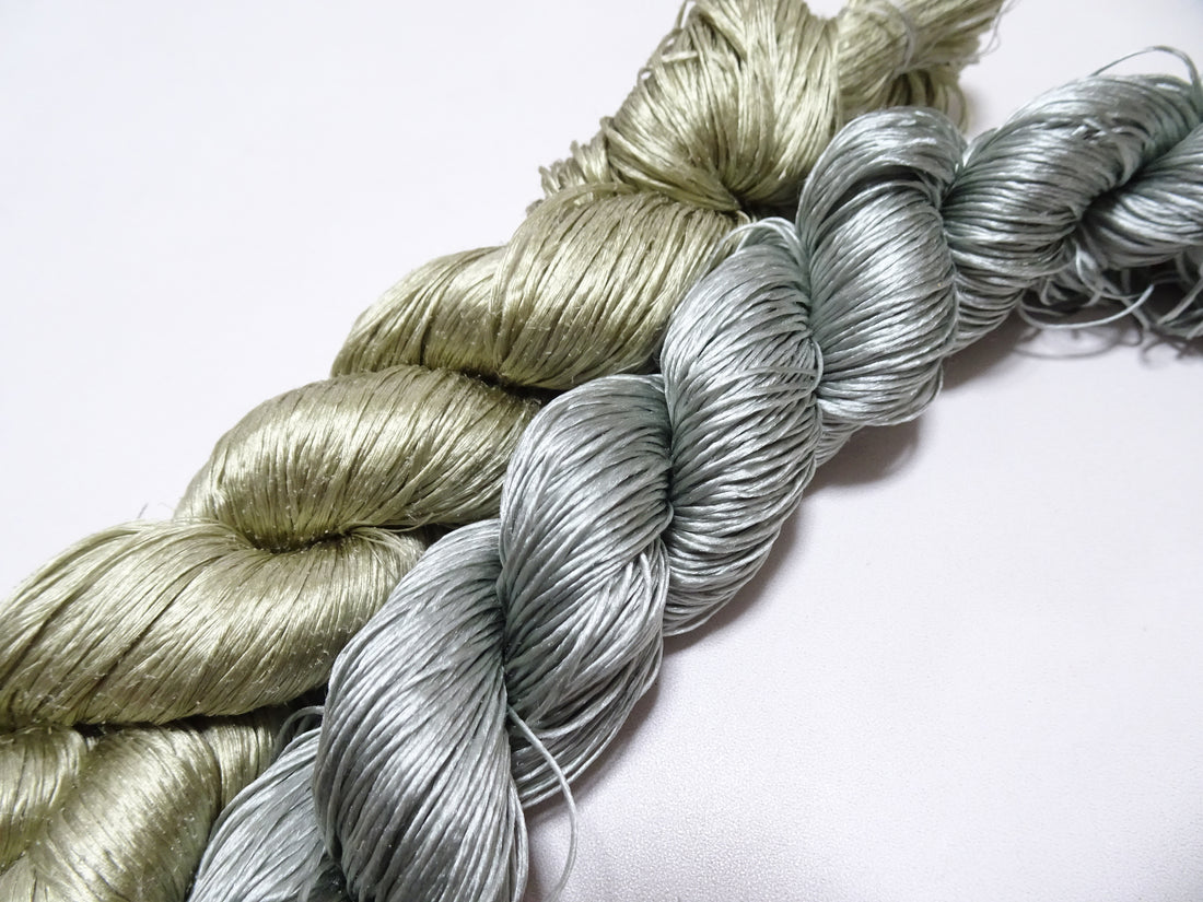 Japanese Vintage Loose Twisted Silk Thread 2sets Embroidery 18273