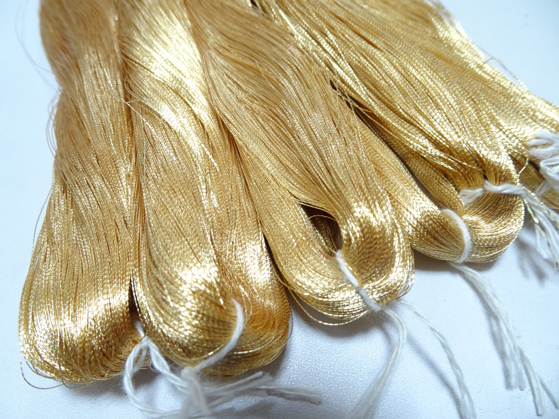 Special price!! Japanese Vintage Superb Gold Leaf Thread 5sets embroidery 5000M  0.16mm 17104