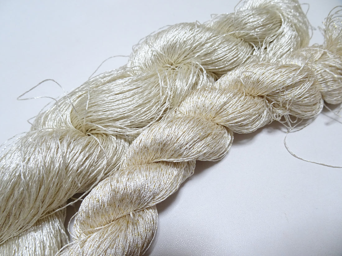 Japanese Vintage High Class Rare Silk Thread 2sets Mixture of Gold embroidery 14688