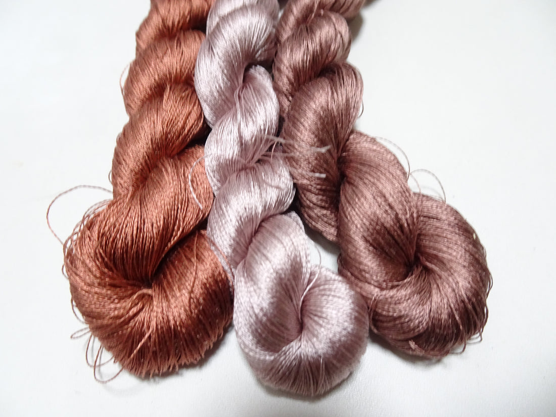 Japanese Vintage Twisted Silk Thread 3sets Embroidery 17424