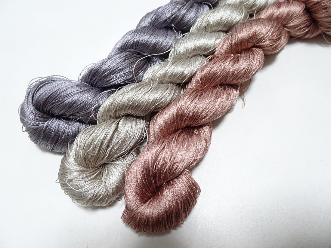 Japanese Vintage Twisted Silk Thread 3sets Embroidery 17425