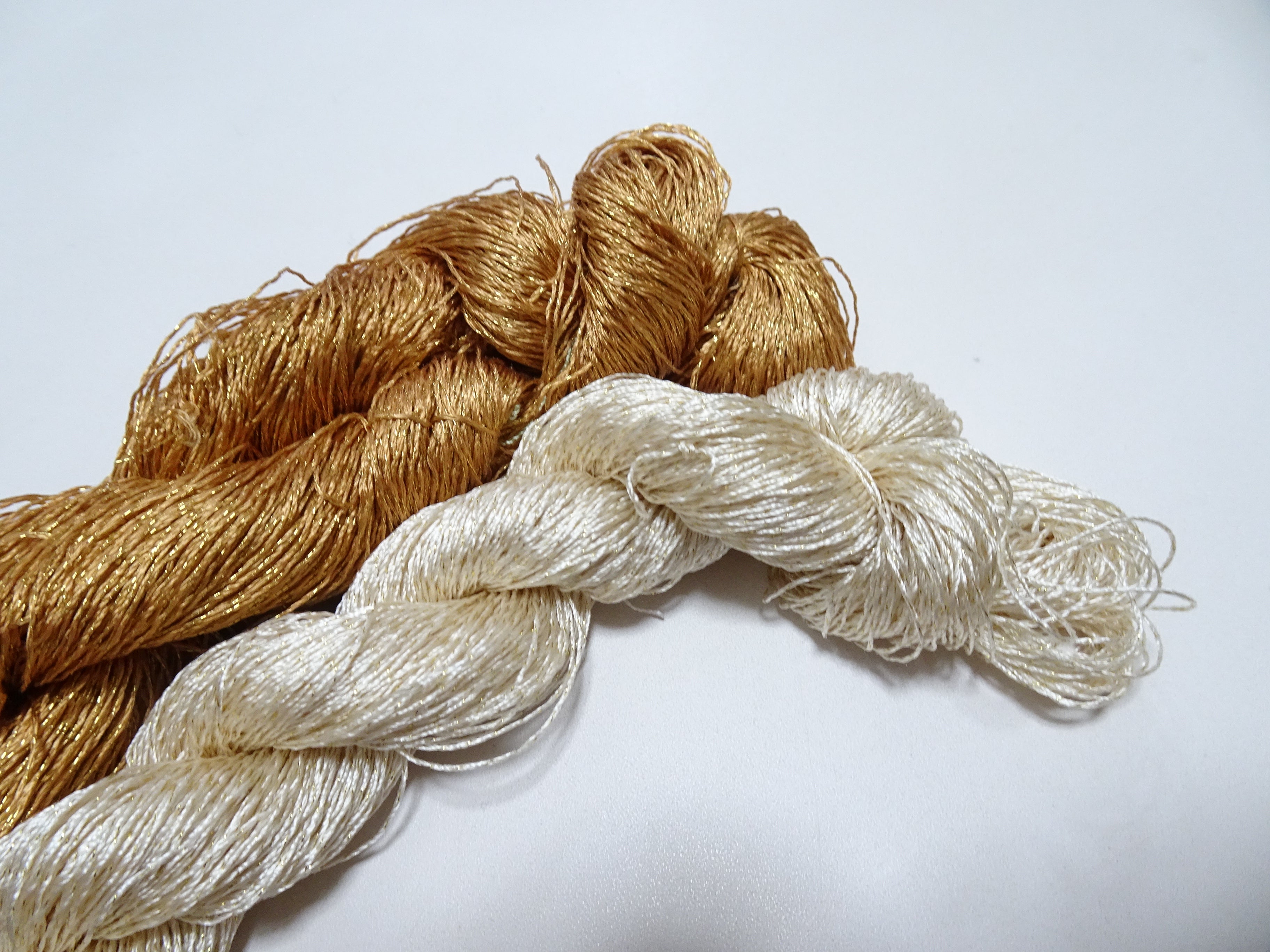 Japanese Vintage High Class Rare Silk Thread 2sets Mixture of Gold embroidery 14689