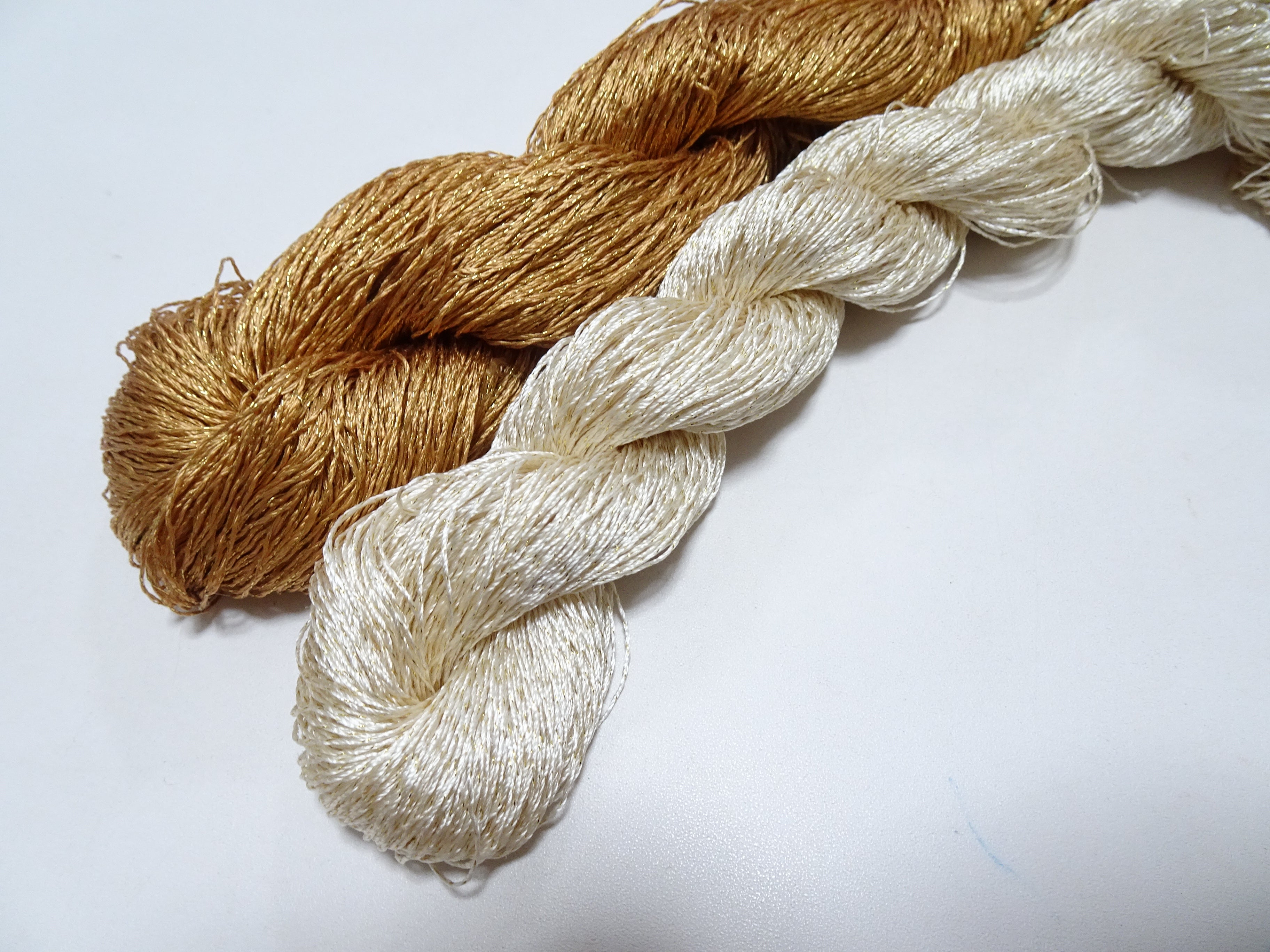 Japanese Vintage High Class Rare Silk Thread 2sets Mixture of Gold embroidery 14689