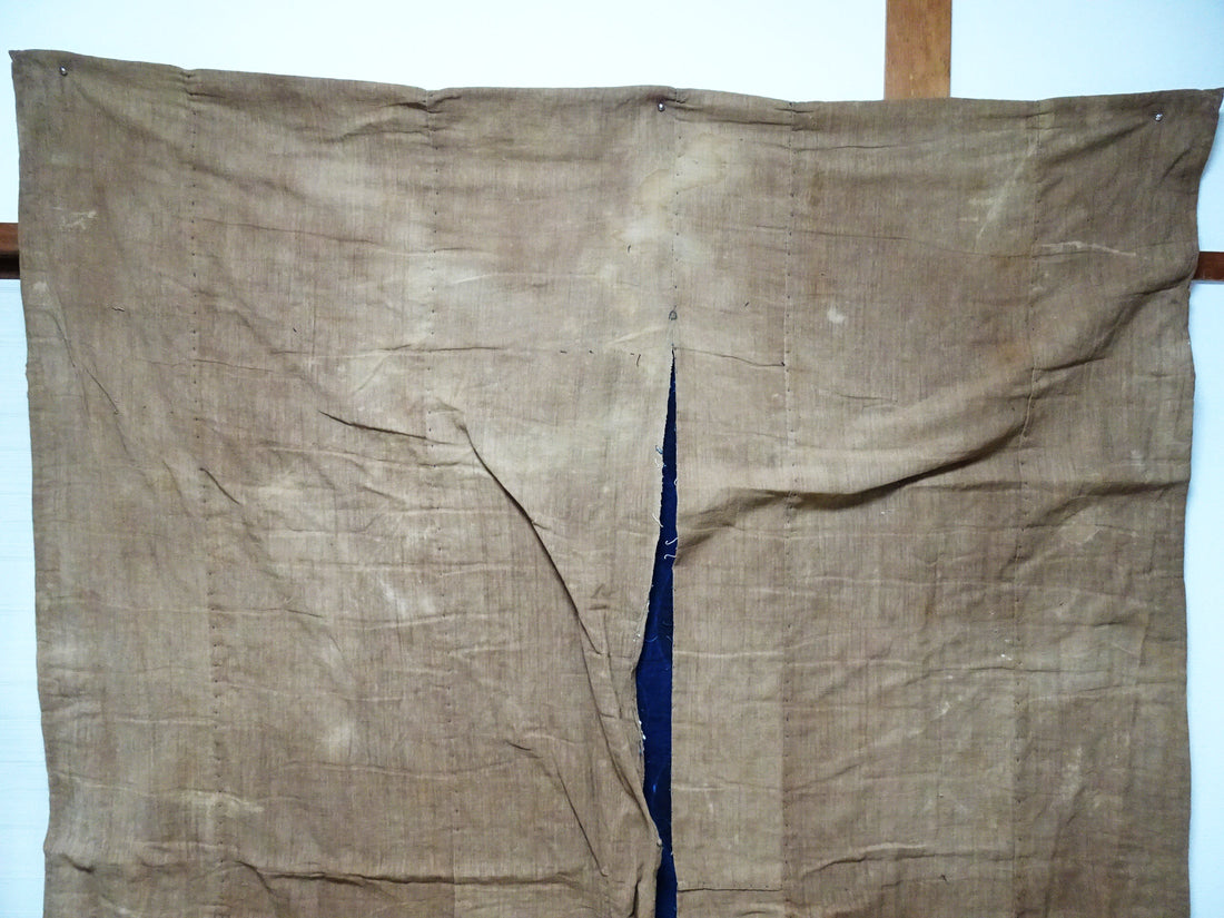 Rare Meiji Tsutsugaki Textile – Indigo Abstract Waves, Antique Japanese Cotton 14519