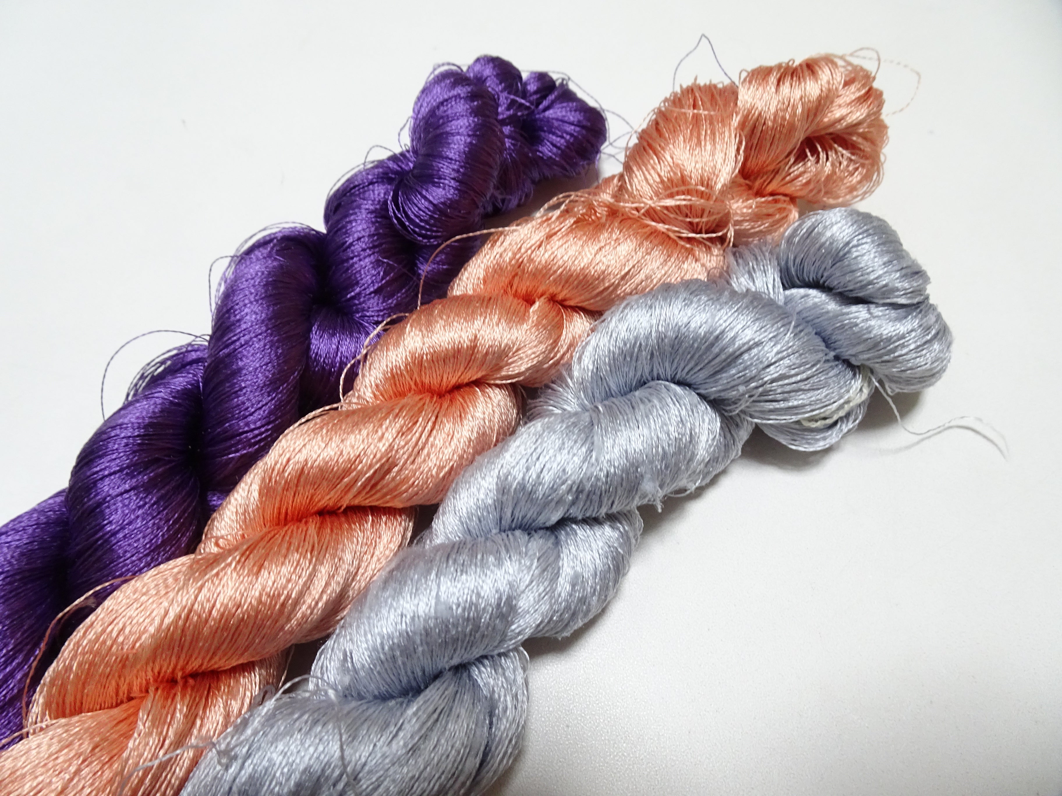 Japanese Vintage Twisted Silk Thread 3sets Embroidery 17426