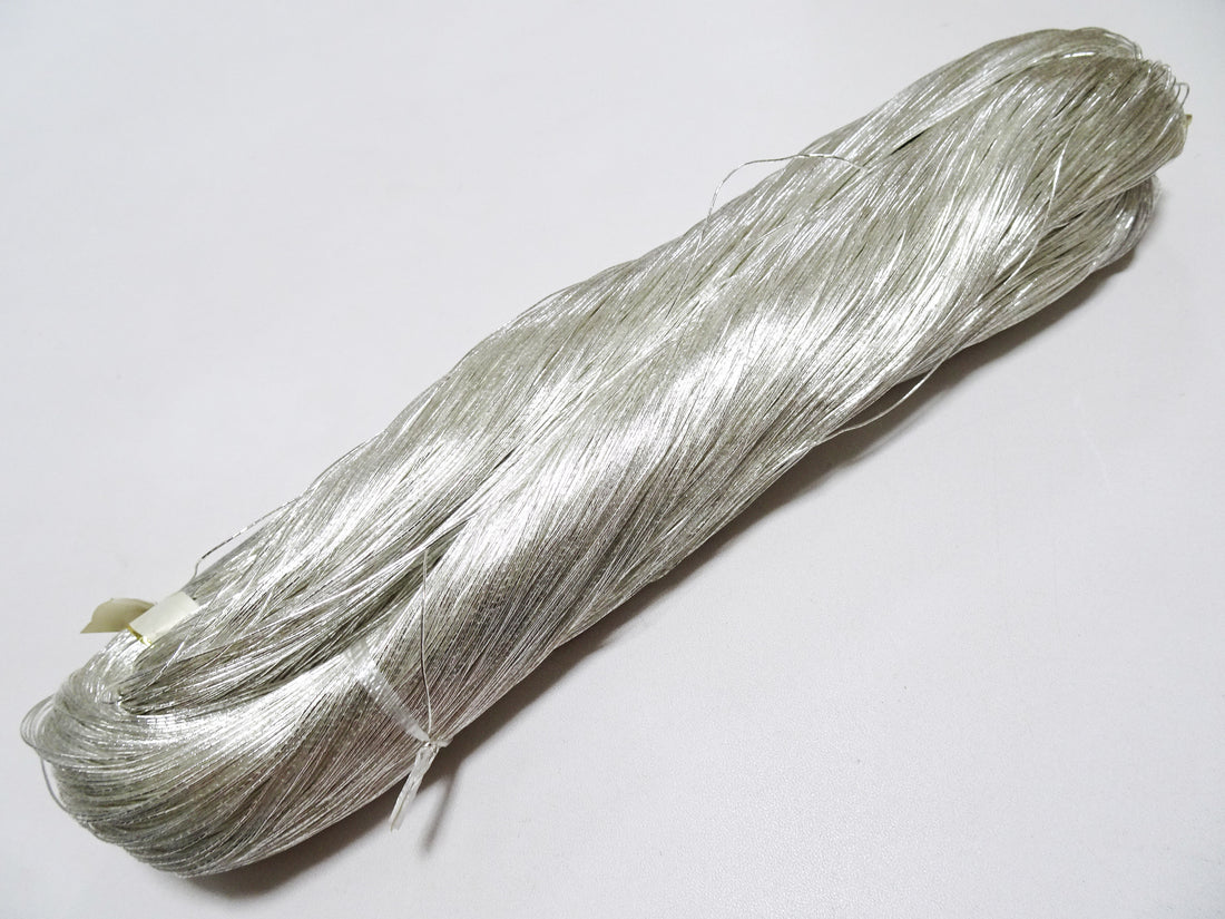 Japanese vintage Superb real silver leaf thread S6 embroidery 1000M  0.45mm  19573