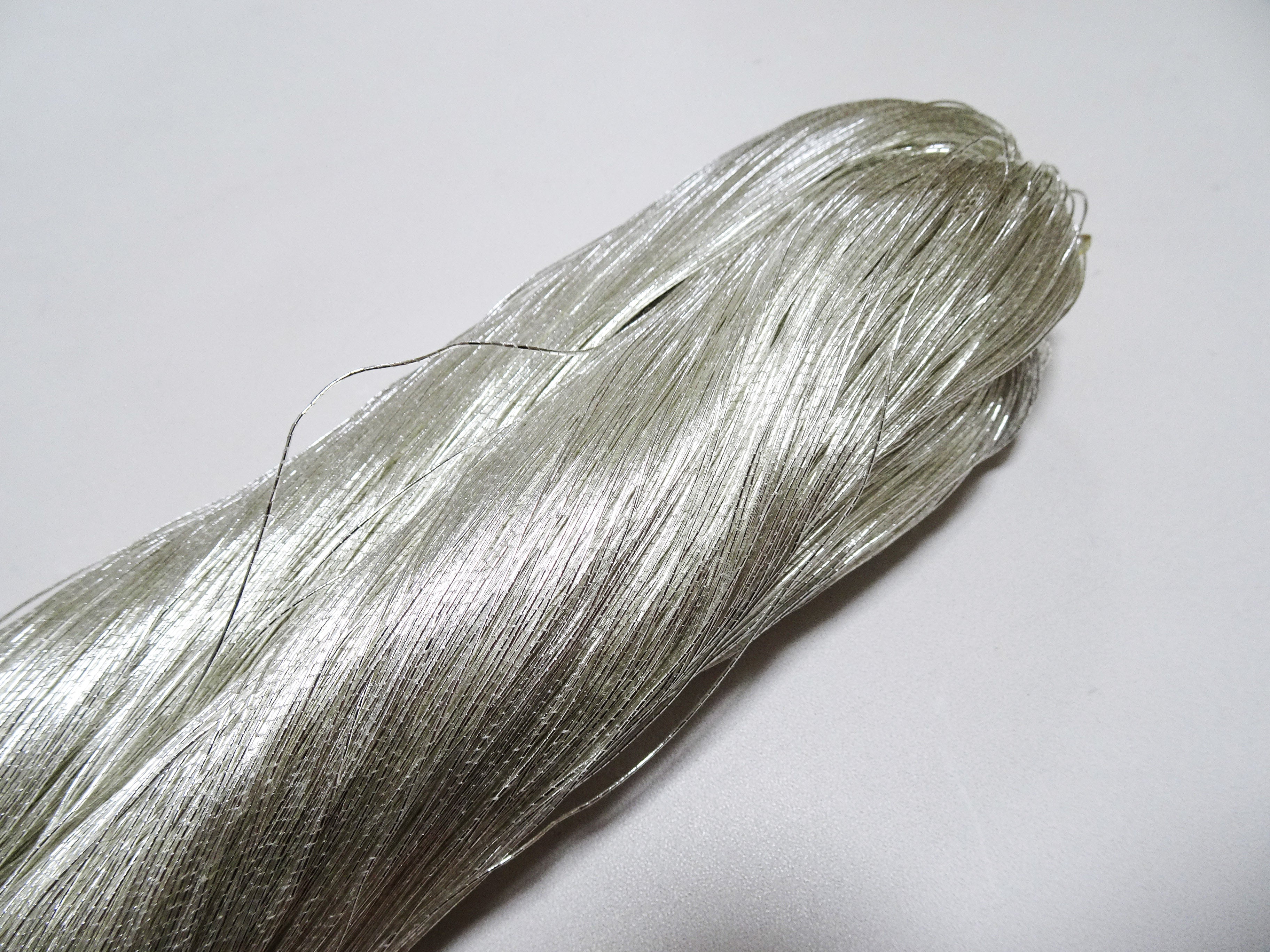 Japanese vintage Superb real silver leaf thread S6 embroidery 1000M  0.45mm  19573