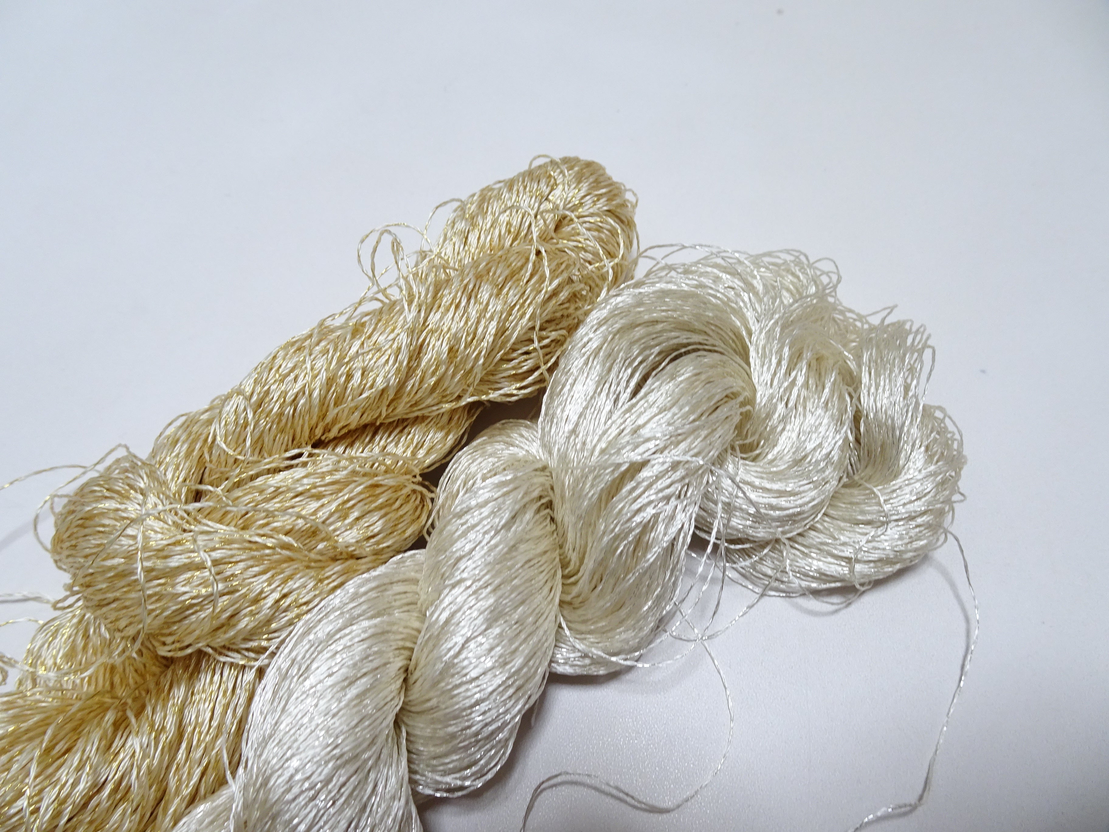 Japanese Vintage High Class Rare Silk Thread 2sets Mixture of Gold embroidery 14690
