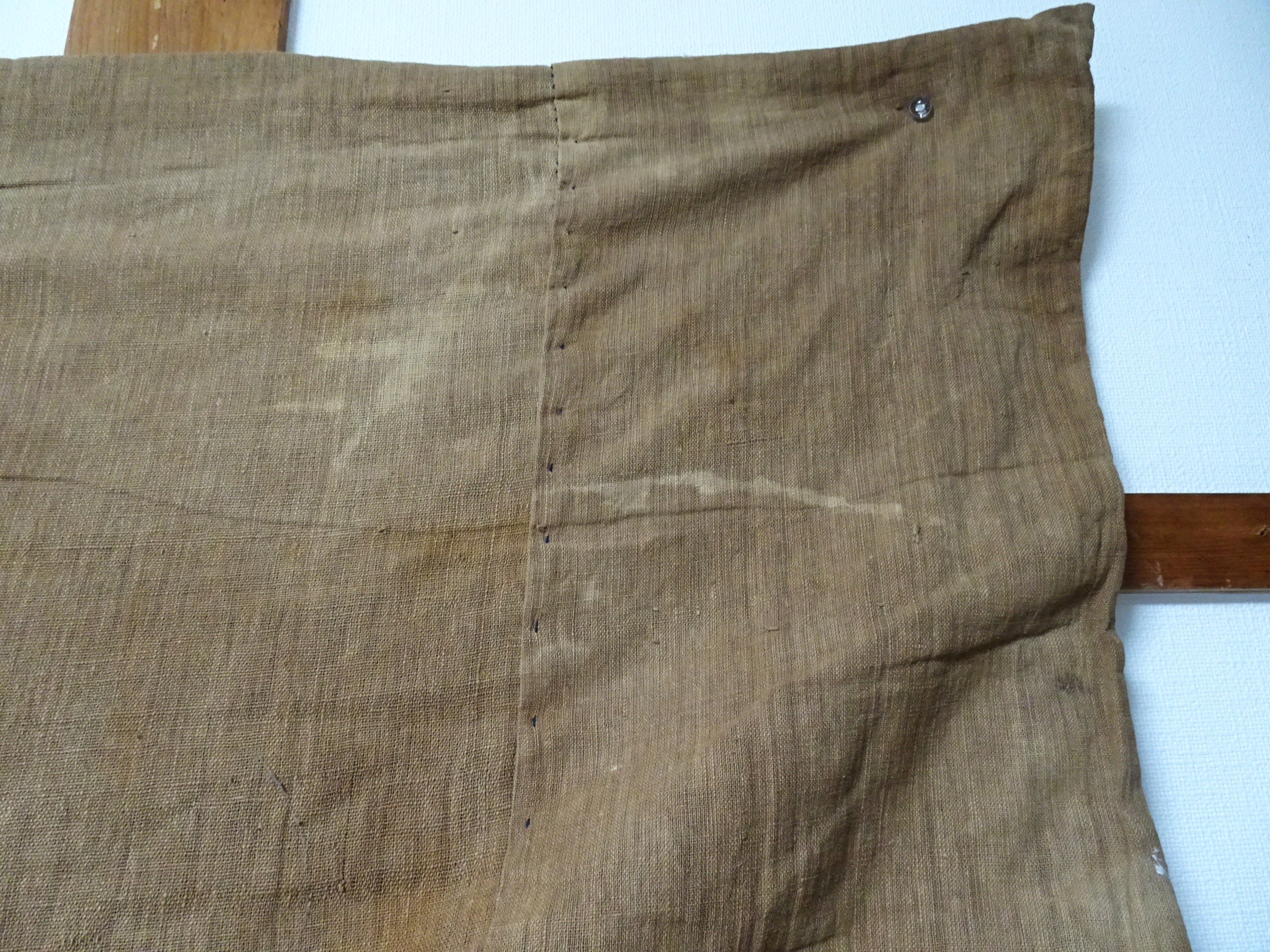 Rare Meiji Tsutsugaki Textile – Indigo Abstract Waves, Antique Japanese Cotton 14519