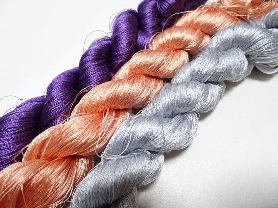 Japanese Vintage Twisted Silk Thread 3sets Embroidery 17426