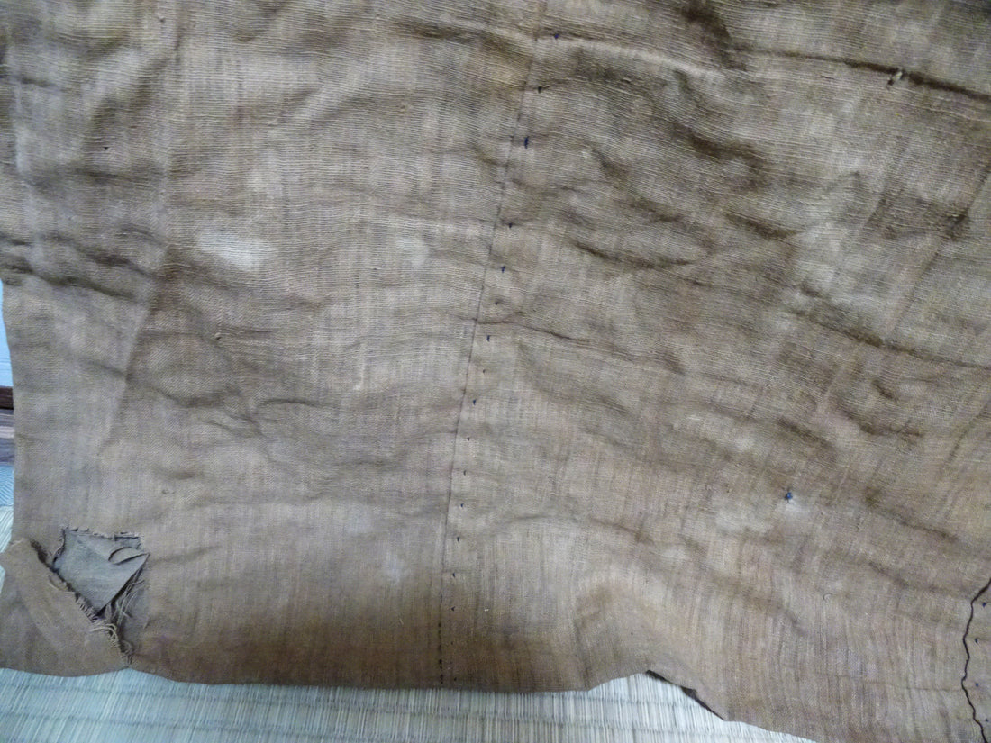 Rare Meiji Tsutsugaki Textile – Indigo Abstract Waves, Antique Japanese Cotton 14519