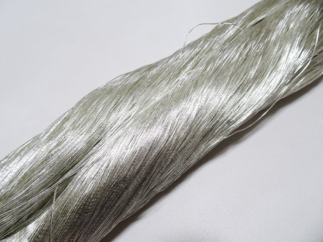 Japanese vintage Superb real silver leaf thread S6 embroidery 1000M  0.45mm  19573