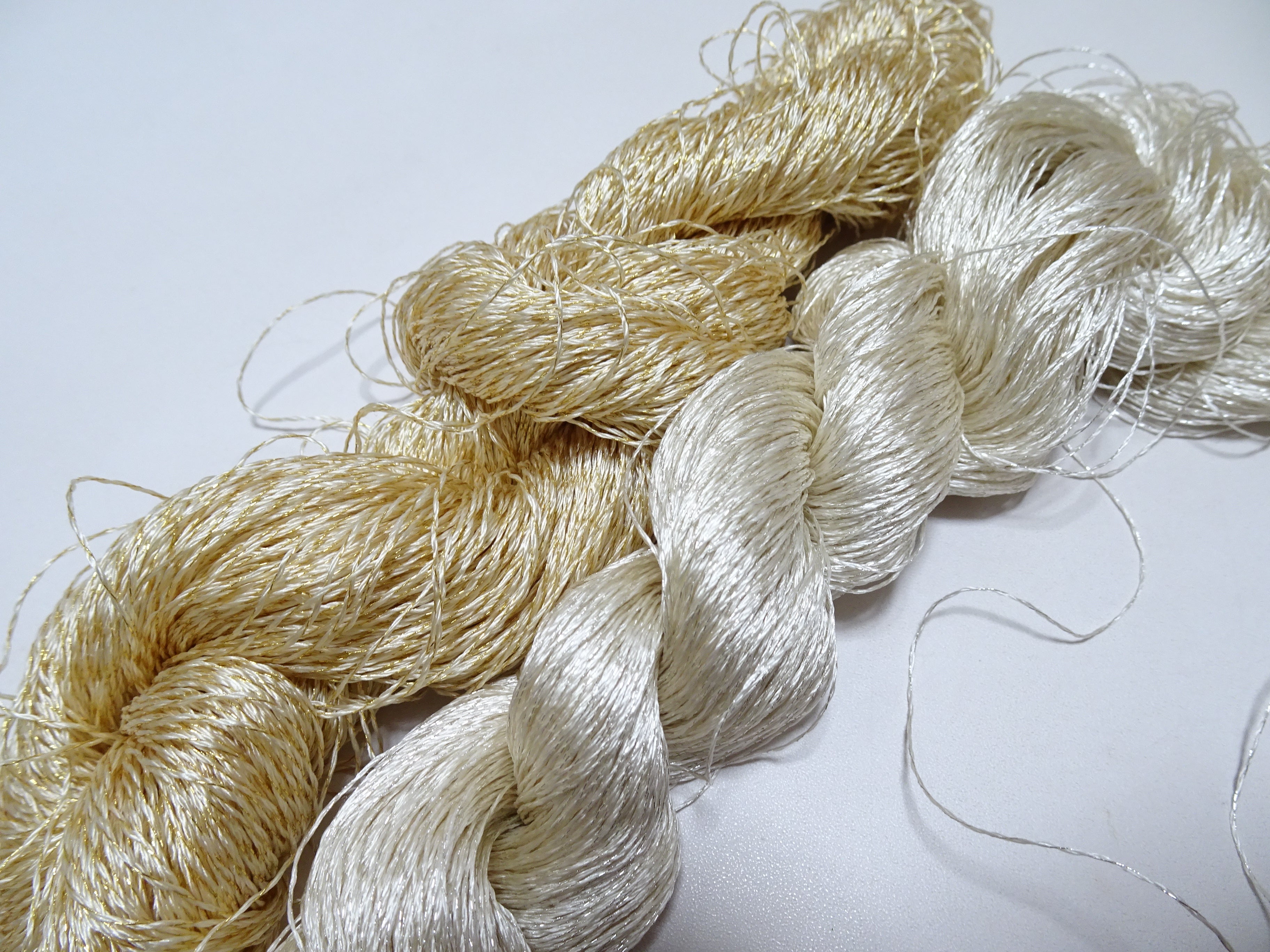 Japanese Vintage High Class Rare Silk Thread 2sets Mixture of Gold embroidery 14690