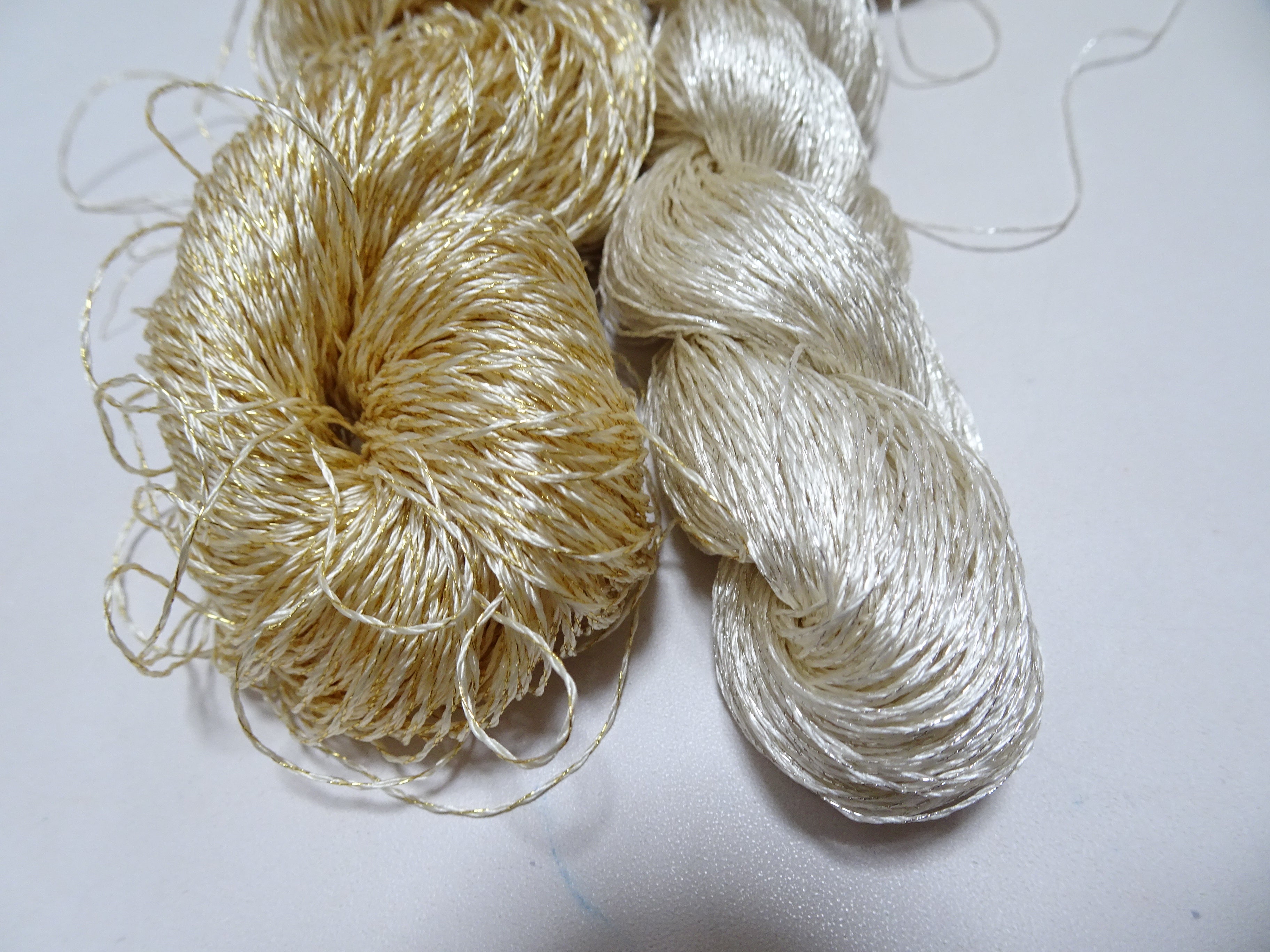 Japanese Vintage High Class Rare Silk Thread 2sets Mixture of Gold embroidery 14690