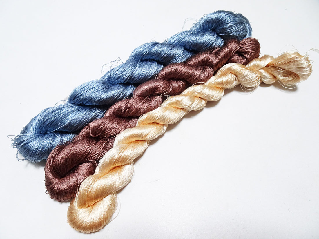 Japanese Vintage Twisted Silk Thread 3sets Embroidery 17427