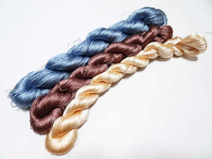 Japanese Vintage Twisted Silk Thread 3sets Embroidery 17427