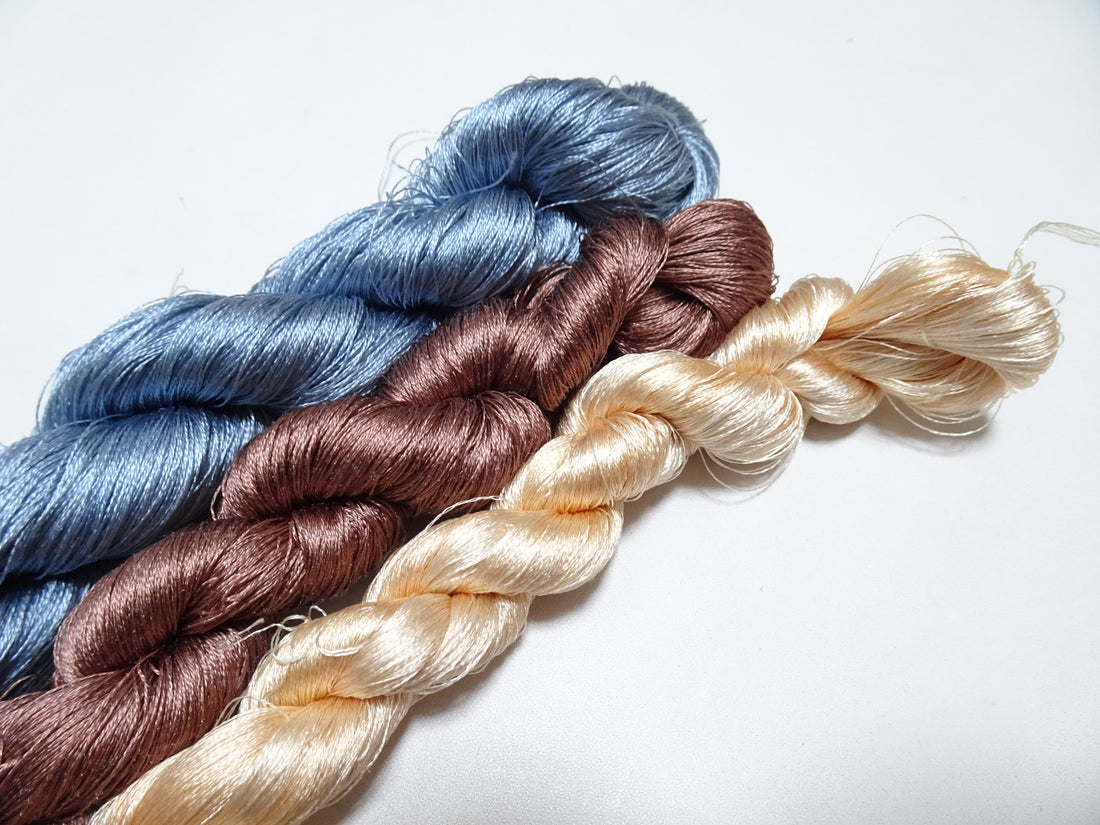 Japanese Vintage Twisted Silk Thread 3sets Embroidery 17427