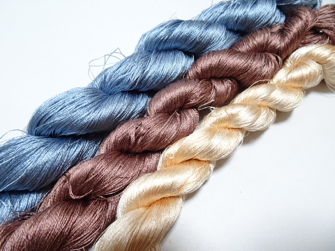 Japanese Vintage Twisted Silk Thread 3sets Embroidery 17427