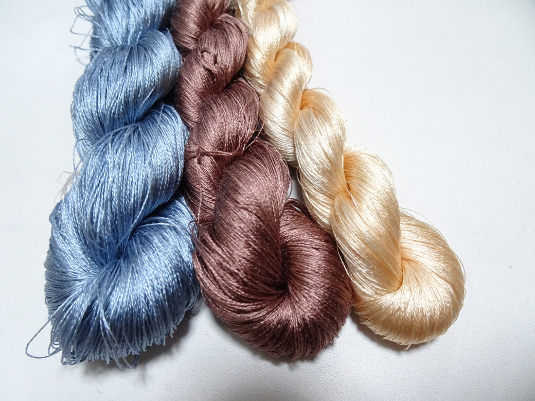 Japanese Vintage Twisted Silk Thread 3sets Embroidery 17427