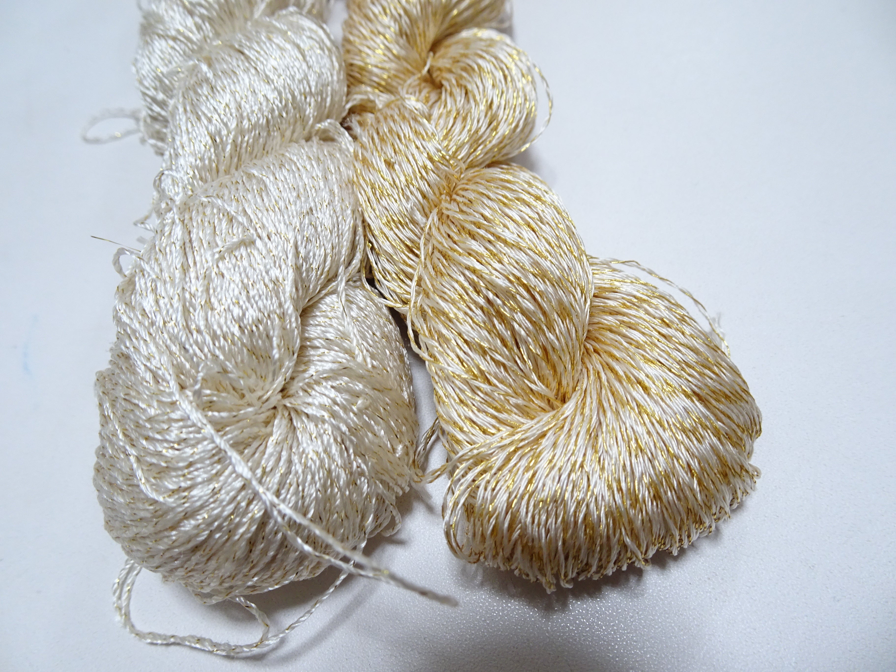 Japanese Vintage High Class Rare Silk Thread 2sets Mixture of Gold embroidery 14692