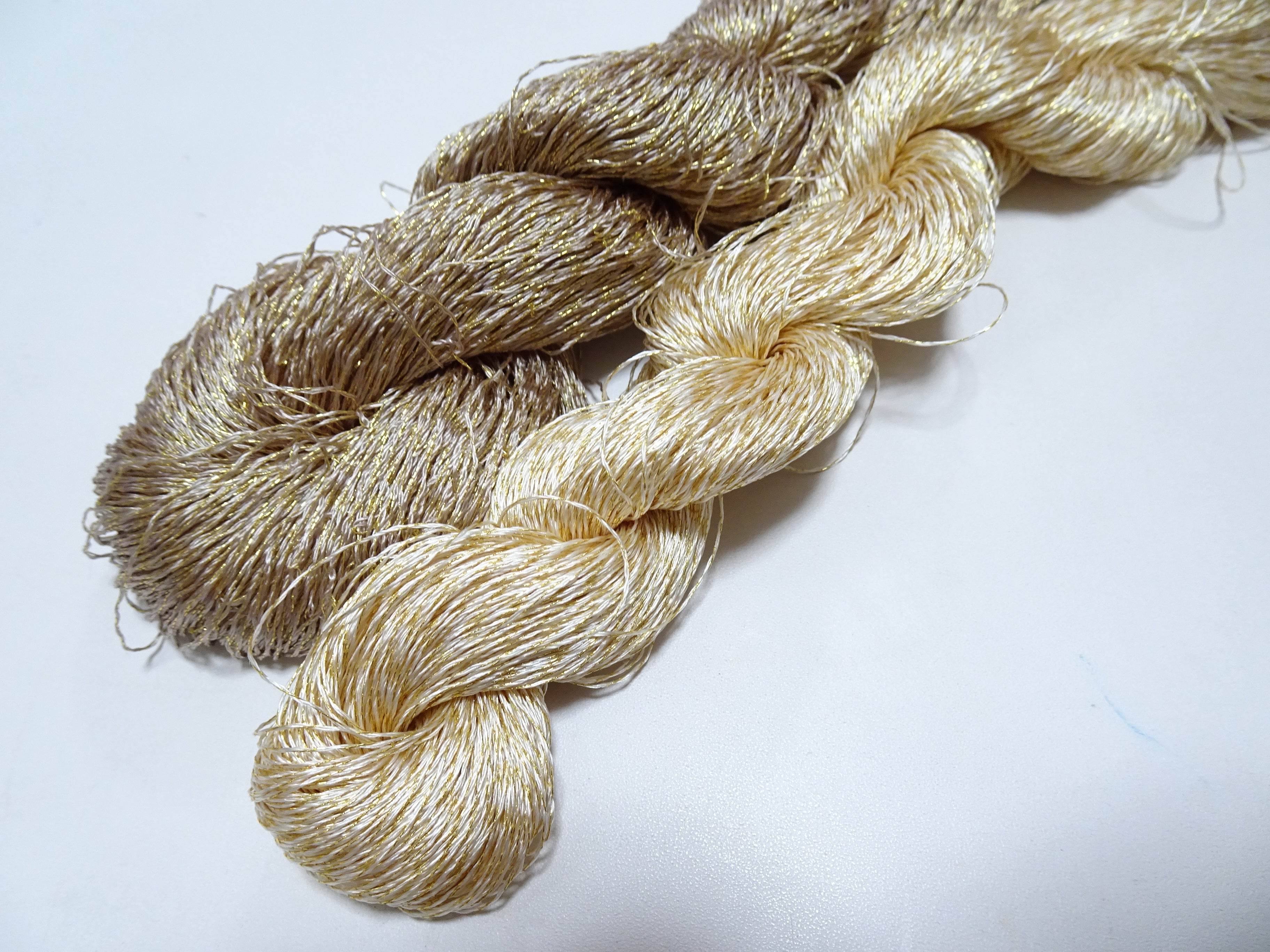 Japanese Vintage High Class Rare Silk Thread 2sets Mixture of Gold embroidery 14693