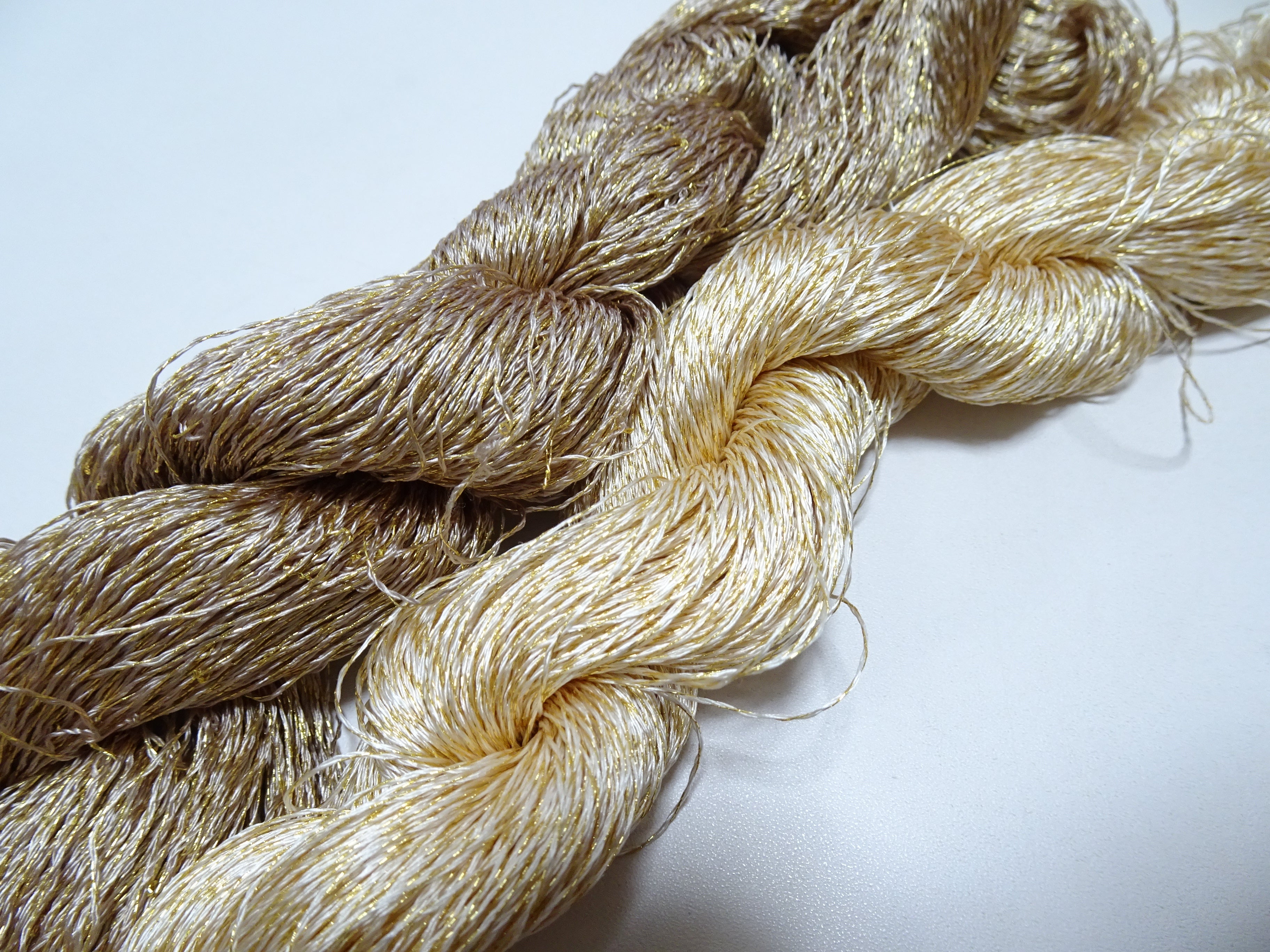 Japanese Vintage High Class Rare Silk Thread 2sets Mixture of Gold embroidery 14693