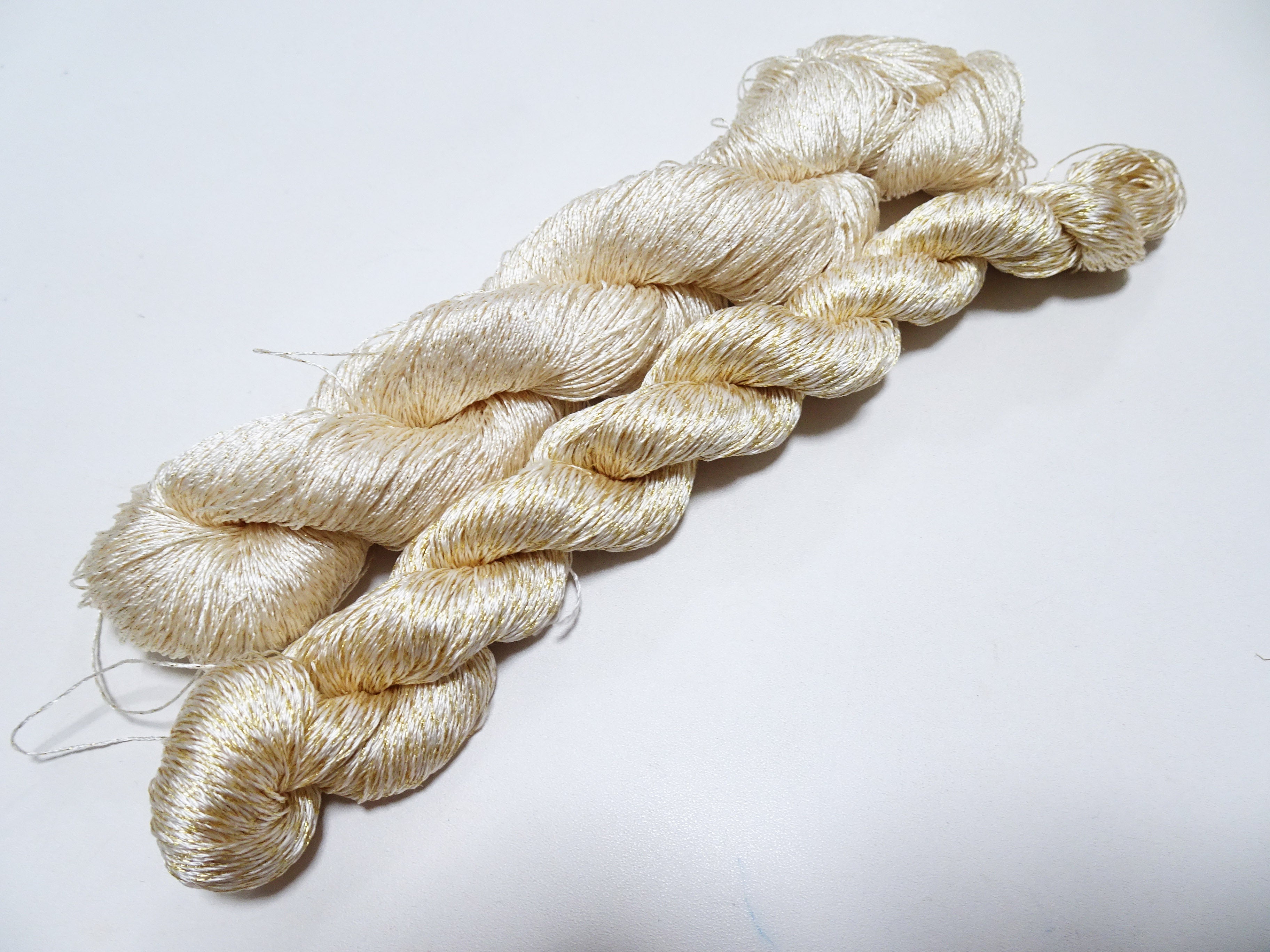 Japanese Vintage High Class Rare Silk Thread 2sets Mixture of Gold embroidery 14694