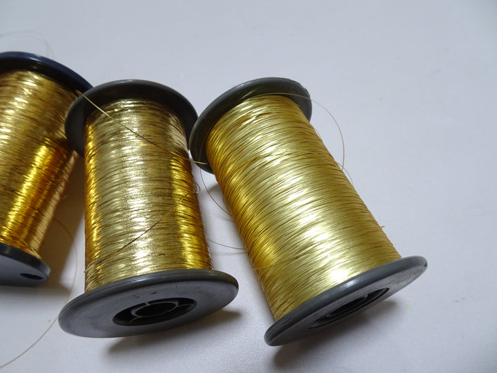 Japanese Vintage Gold thread flat type Hirahaku 5set  Aluminum foil &  Washi(japanese paper) embroidery 19577