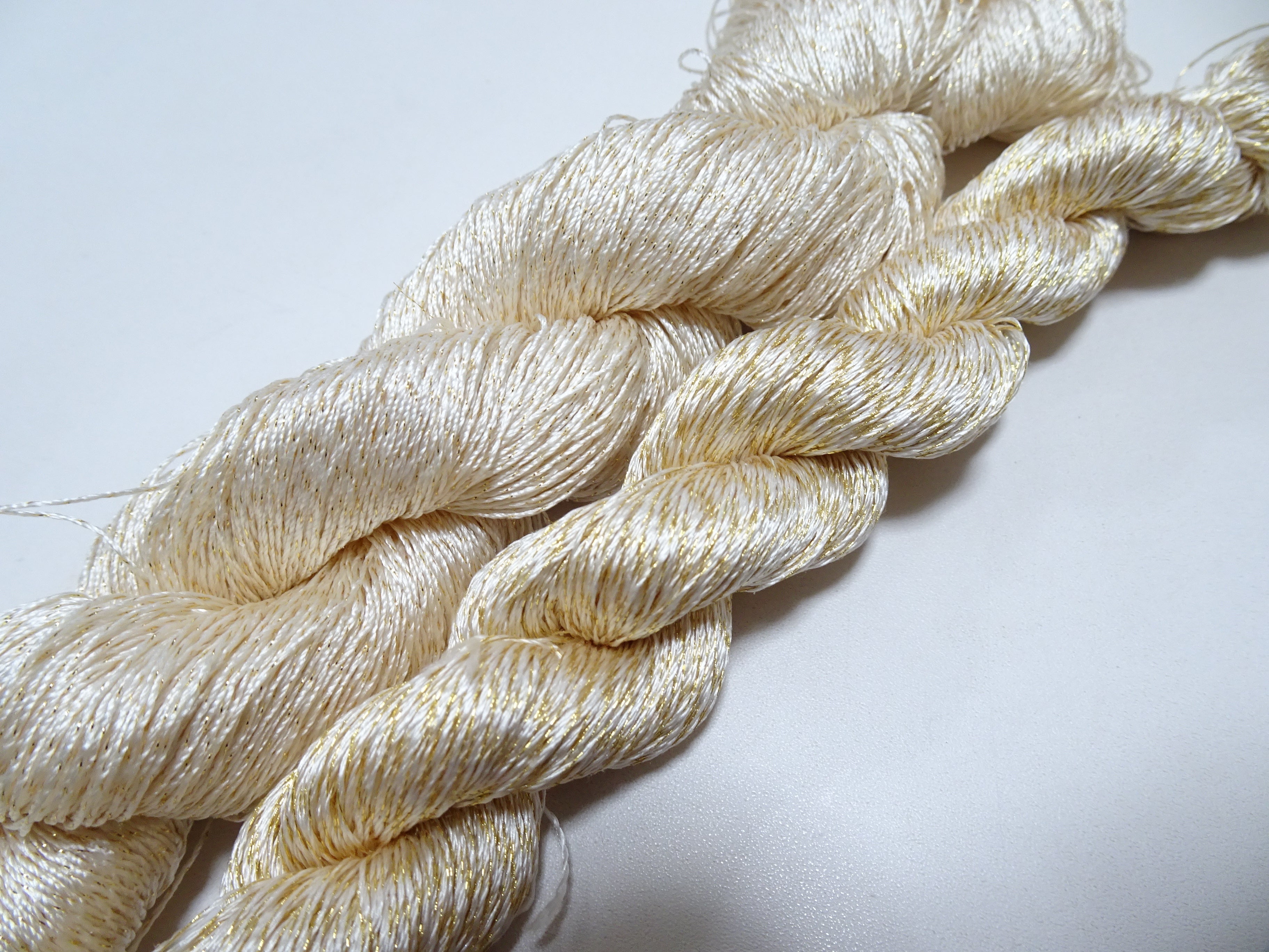 Japanese Vintage High Class Rare Silk Thread 2sets Mixture of Gold embroidery 14694