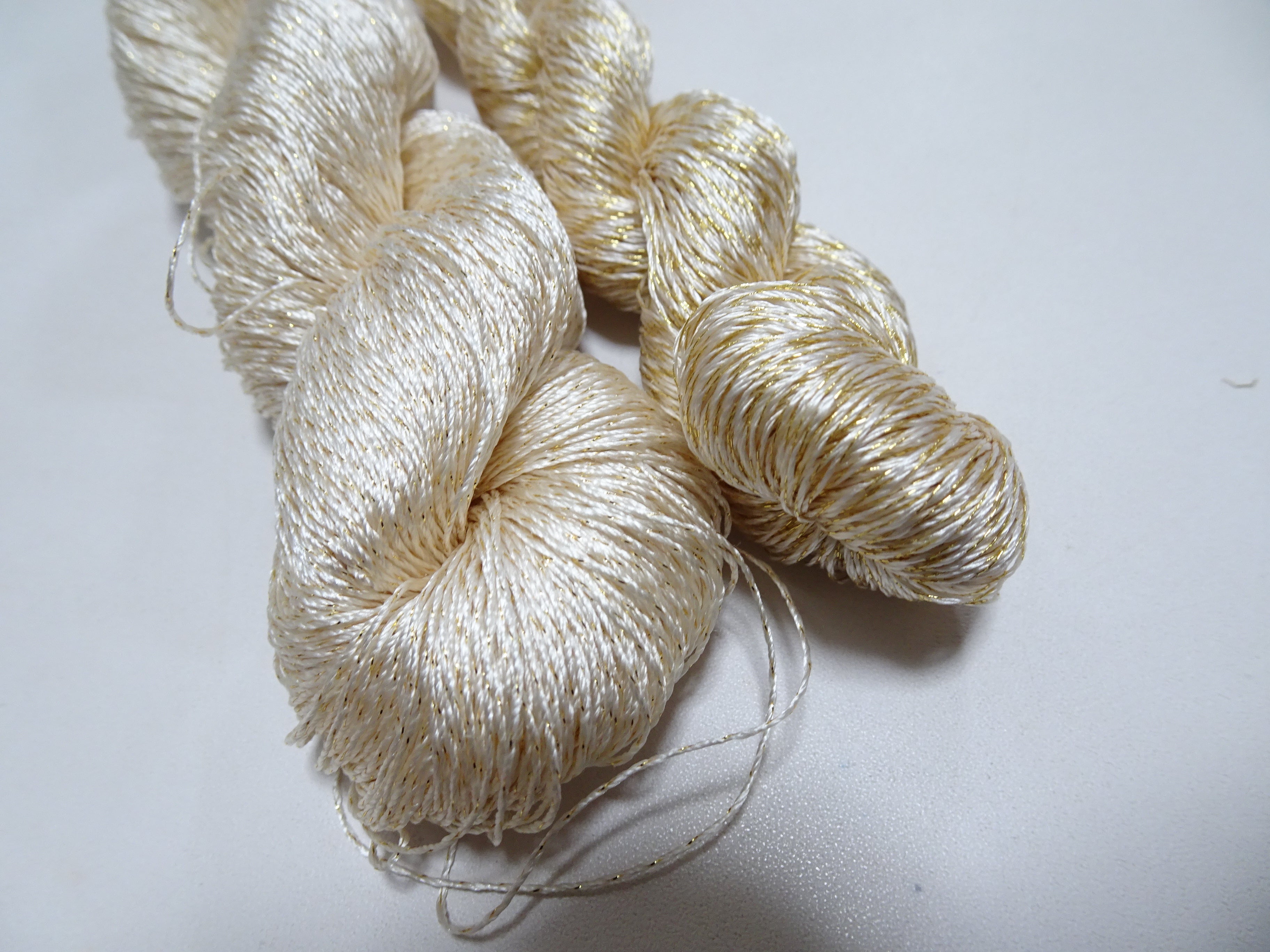 Japanese Vintage High Class Rare Silk Thread 2sets Mixture of Gold embroidery 14694