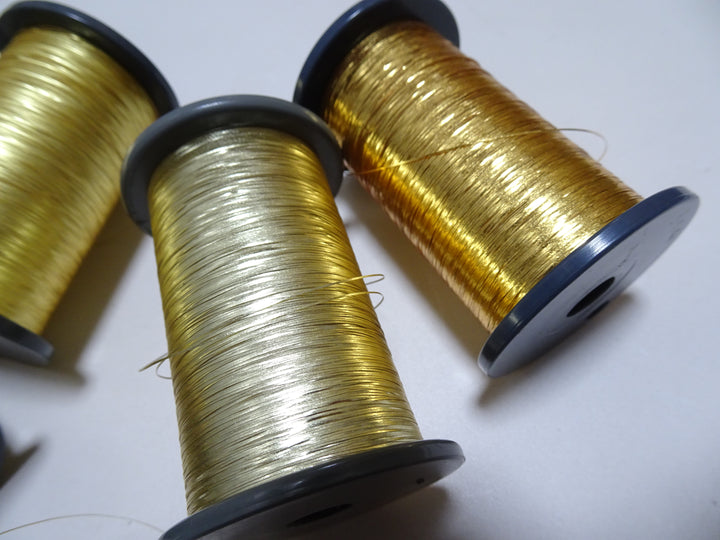 Japanese Vintage Gold & Silver thread flat type Hirahaku 5set  Aluminum foil &  Washi(japanese paper) embroidery 19578