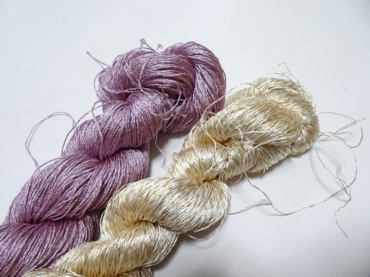 Japanese Vintage High Class Rare Silk Thread 2sets Mixture of Gold embroidery 14695