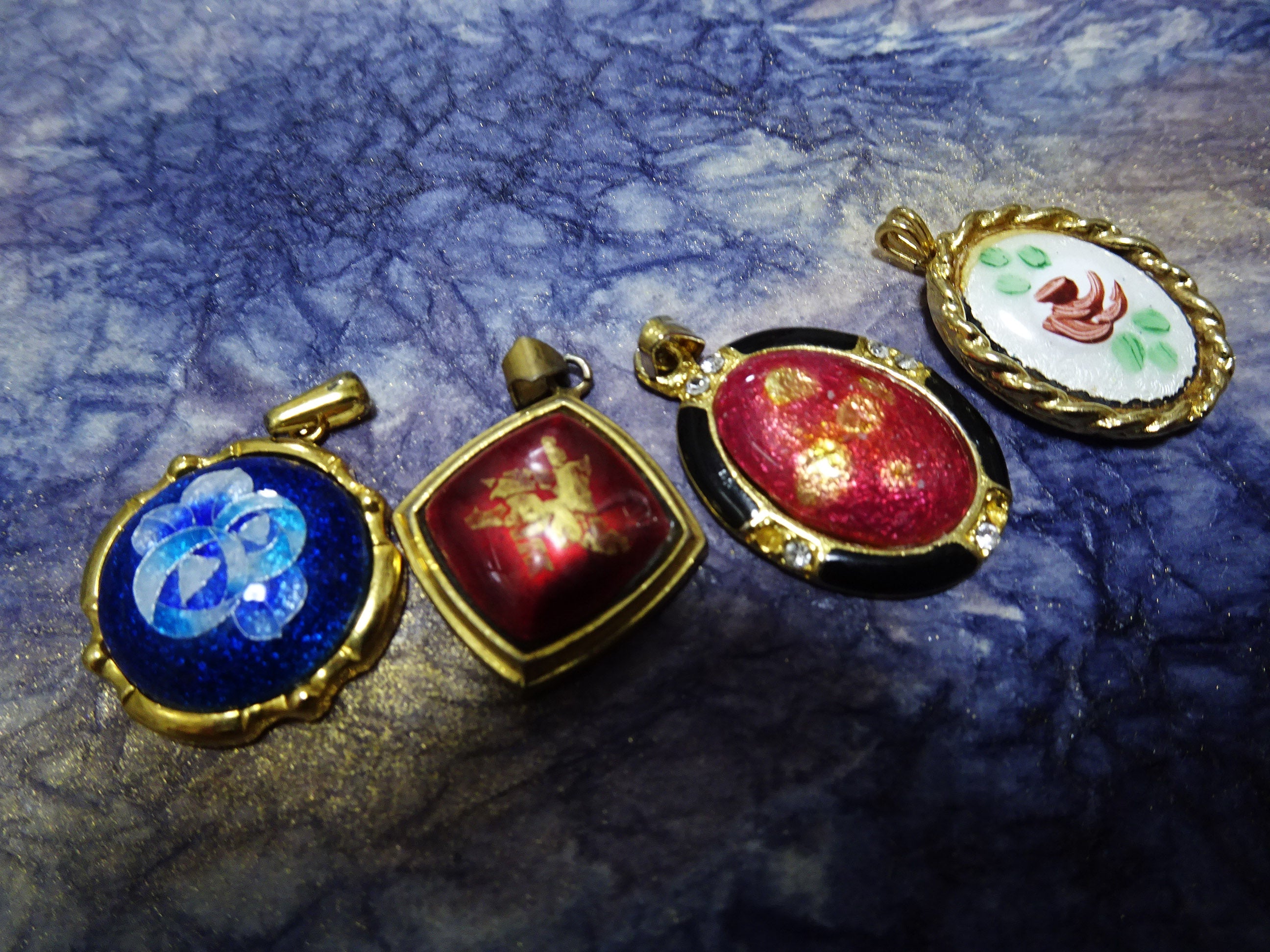 Japanese Vintage Pendant Top Sets Shippō-yaki (Cloisonné Enamel) 13007