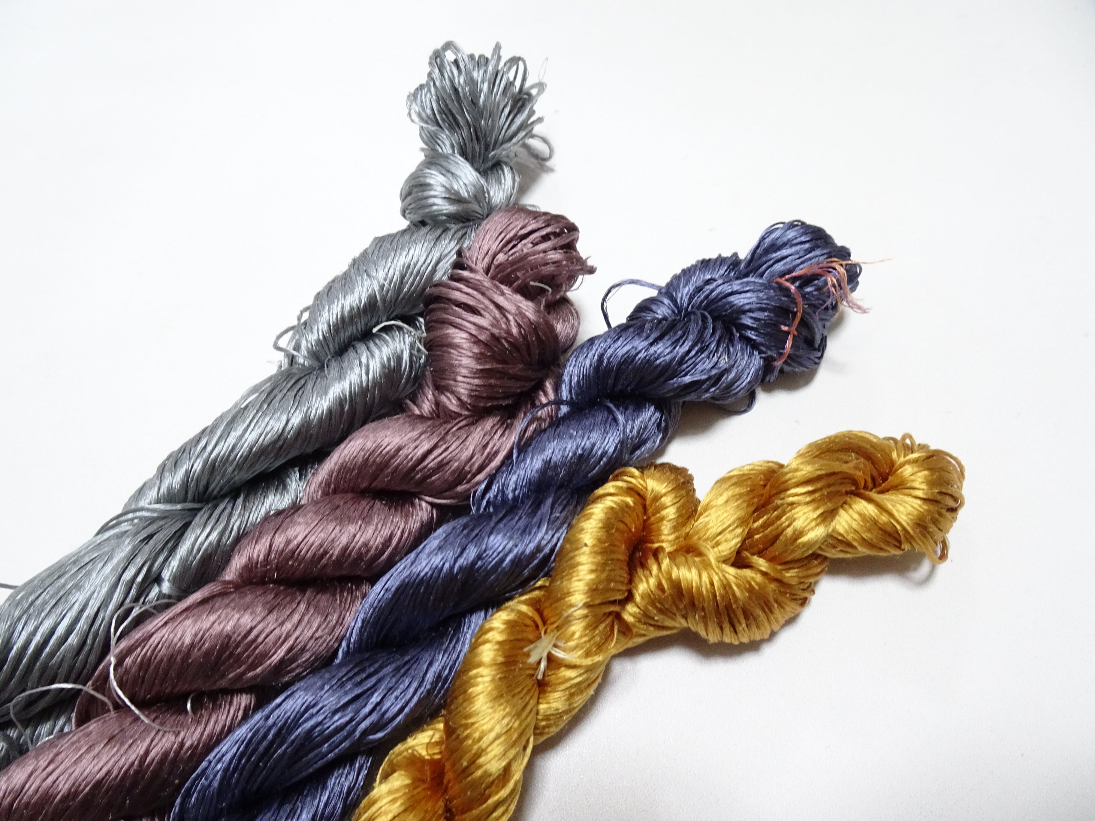Japanese Vintage Loose Twisted Silk Thread 4sets Embroidery 18283