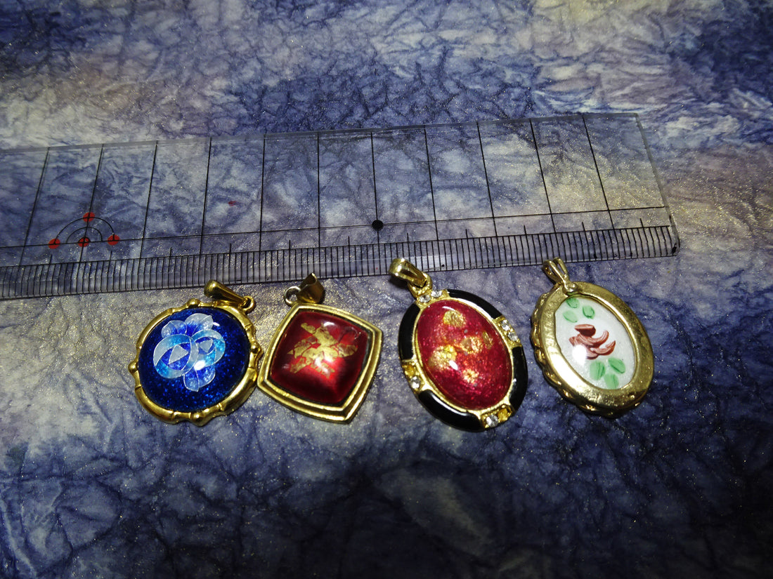 Japanese Vintage Pendant Top Sets Shippō-yaki (Cloisonné Enamel) 13007