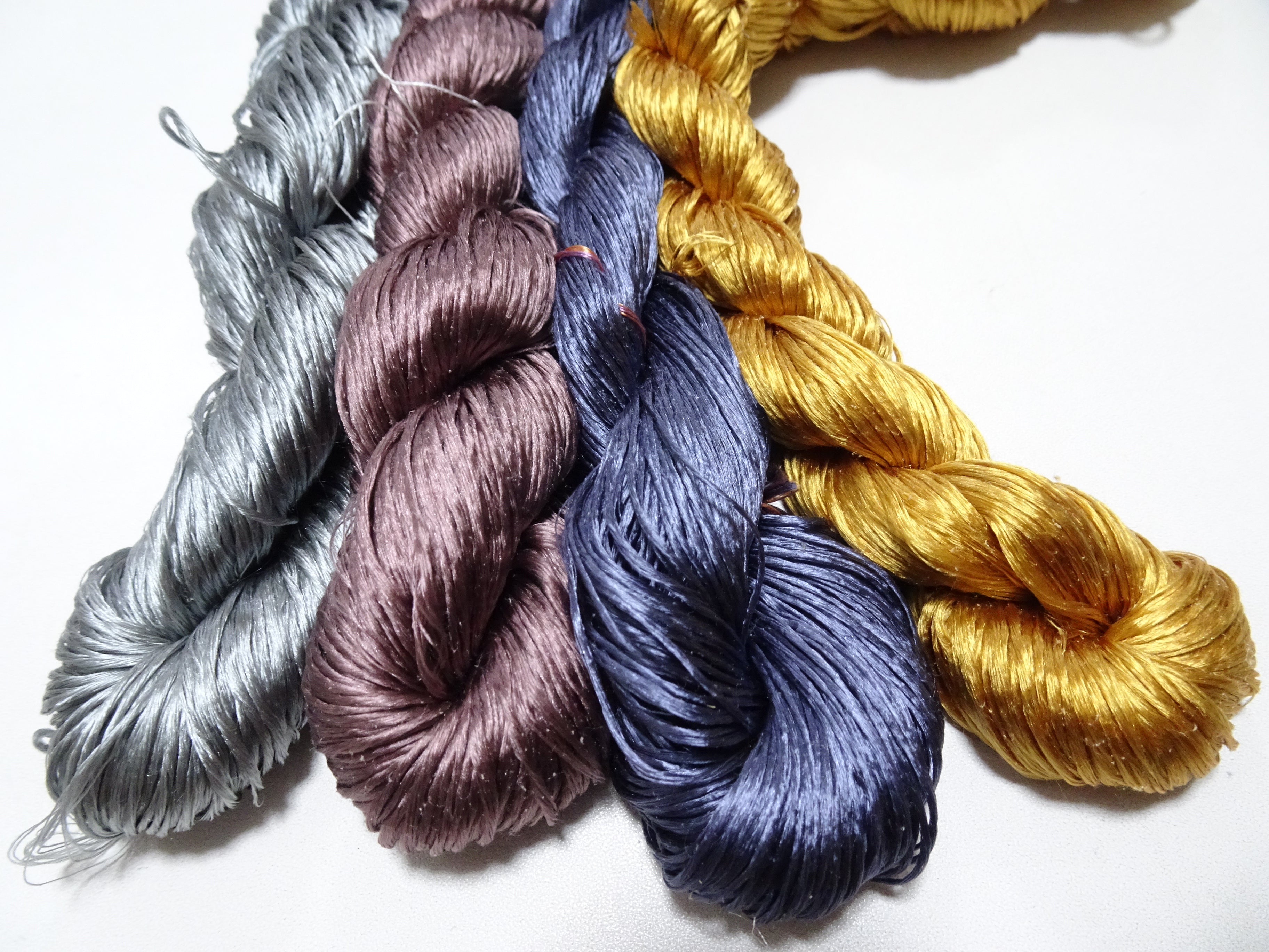 Japanese Vintage Loose Twisted Silk Thread 4sets Embroidery 18283